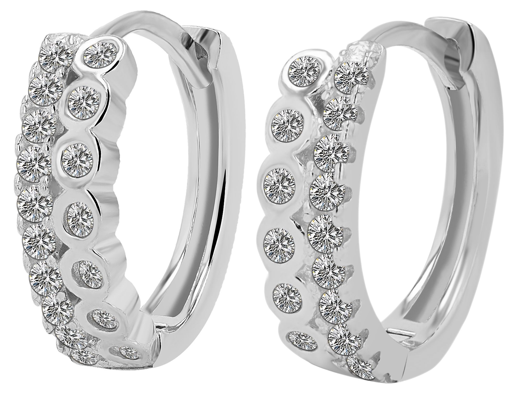 Adelia´s Klappcreolen »Damen Ohrringe – Klappcreole aus 925 Silber mit Zirkonia« Perfekt als Geschenk zum Valentinstag