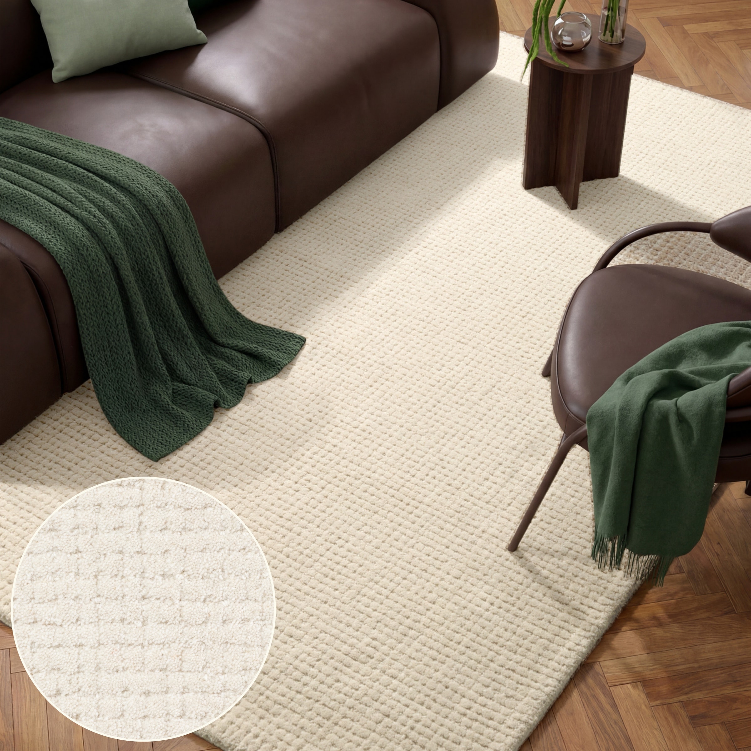 HANSE Home Wollteppich "Eloise" rechteckig 17 mm Höhe Wolle, Naturteppich, Handgemacht, Wohnzimmer, Schlafzimmer, Hygge