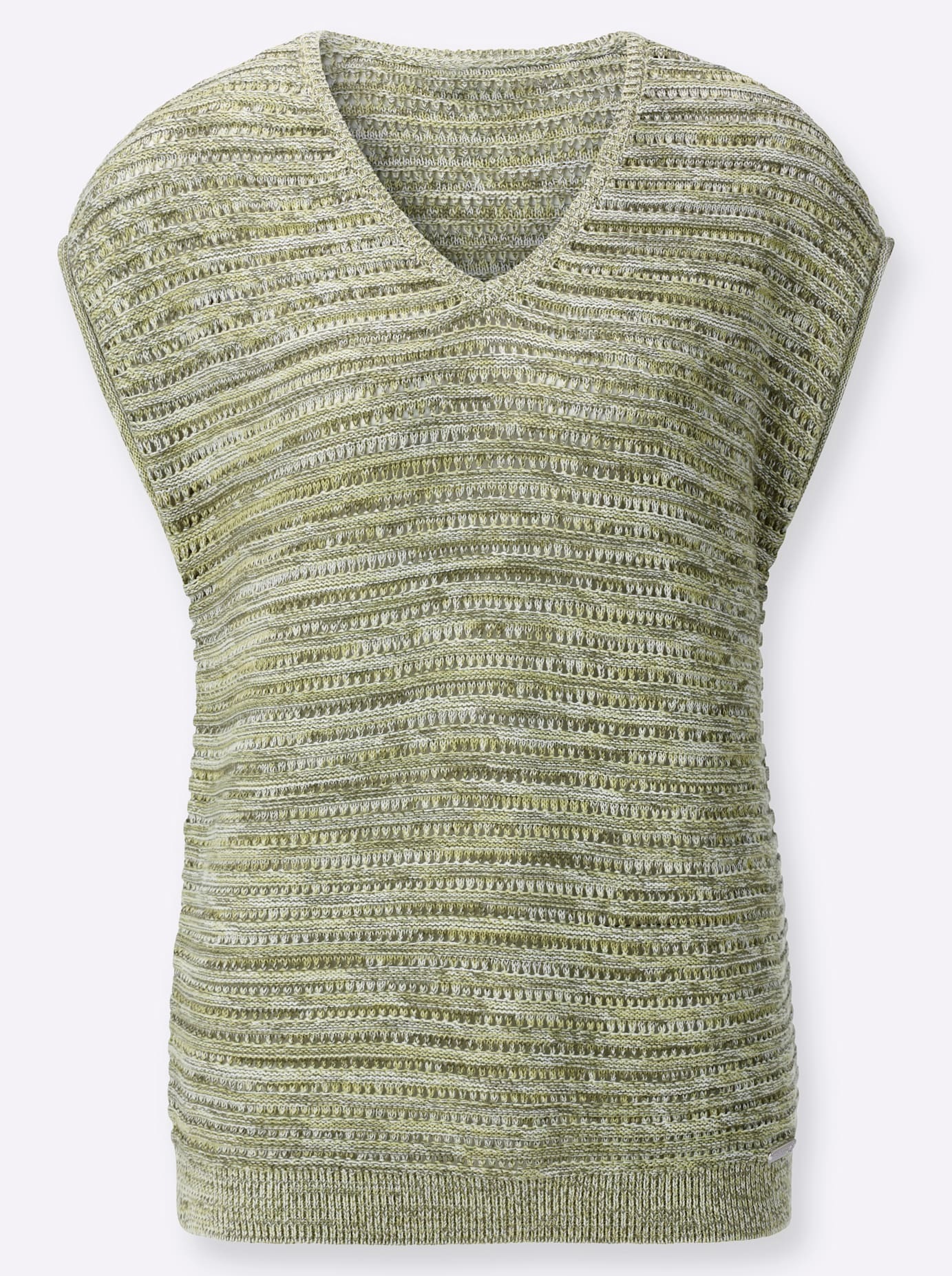 Pullunder CASUAL LOOKS "Pullunder", Damen, Gr. 48, lindgrün, meliert, 100% Baumwolle, meliert, Pullover Pullunder 2