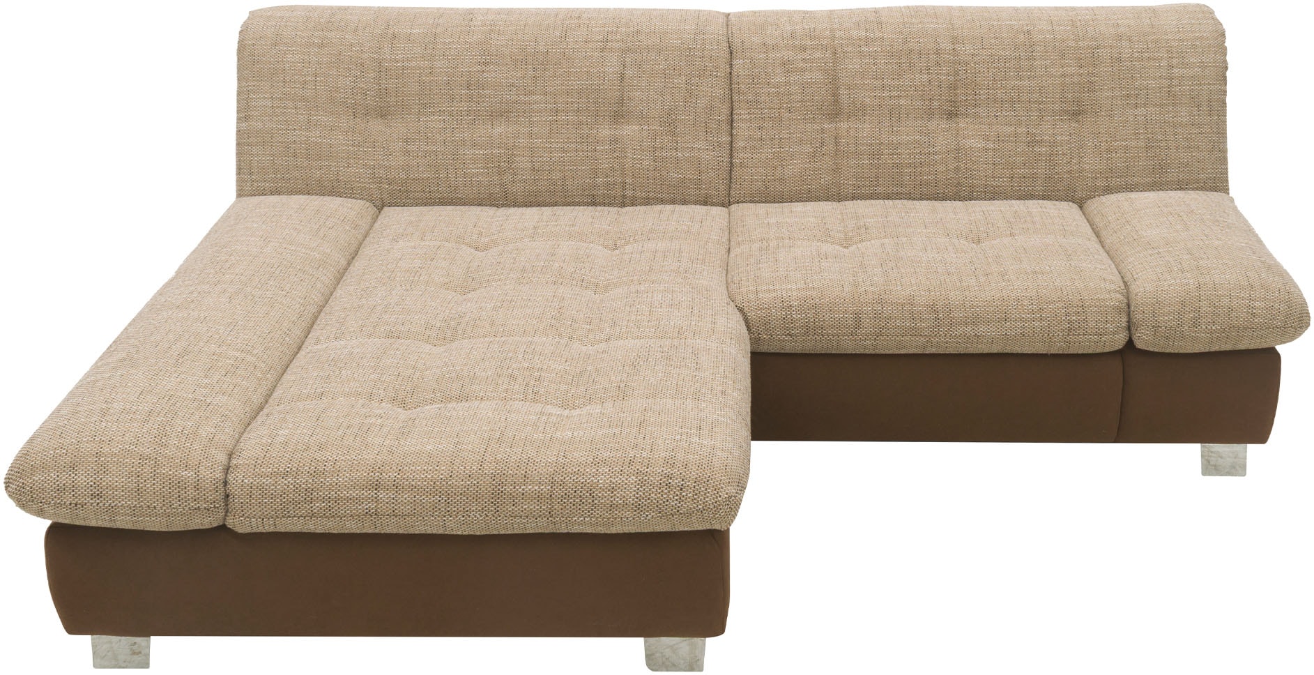 DOMO collection Ecksofa »100031 kompakte Stellmaße, komfortabel und bequem, L-Form«, wahlweise mit Bettfunktion und Armteilverstellung. Breite 234cm