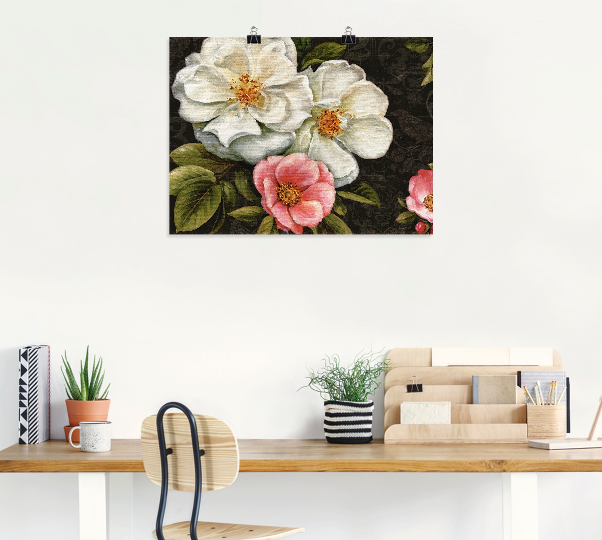 Artland Wandbild "Blumen Damast I", Blumen, (1 St.), als Leinwandbild, Post günstig online kaufen