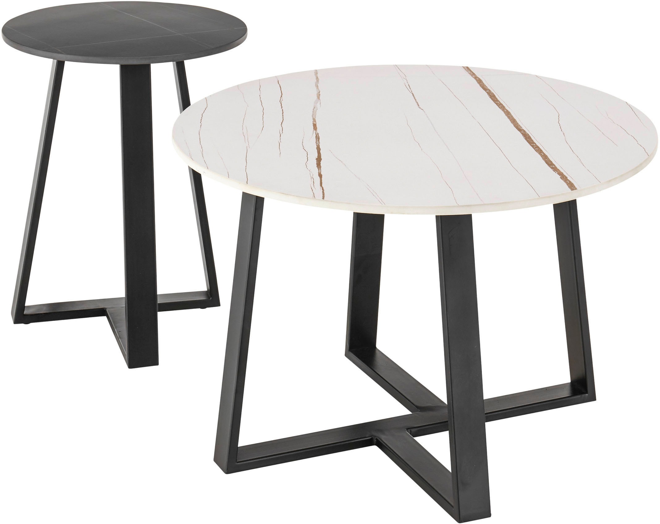 Stolkom Couchtisch »Jason«, 2-er Set Keramik weiß und schwarz