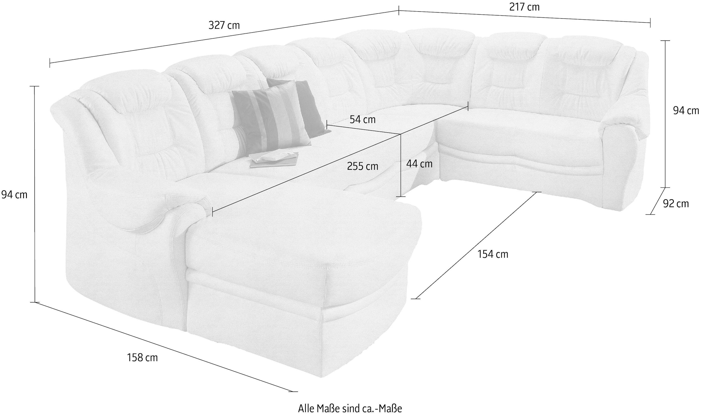 sit&more Wohnlandschaft »Bellevue U-Form«, wahlweise mit Bettfunktion