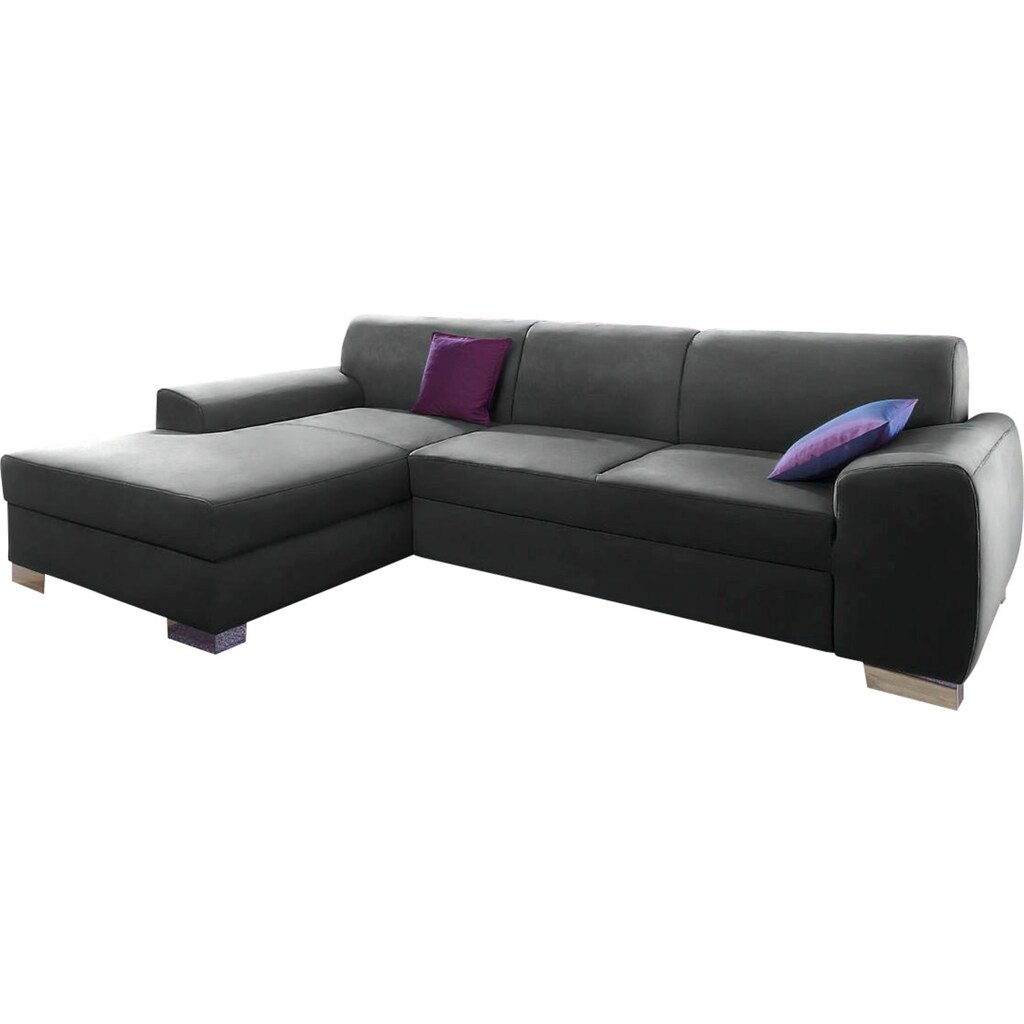 DOMO collection Ecksofa »Ricardo L-Form«, mit Recamiere, wahlweise mit Bettfunktion