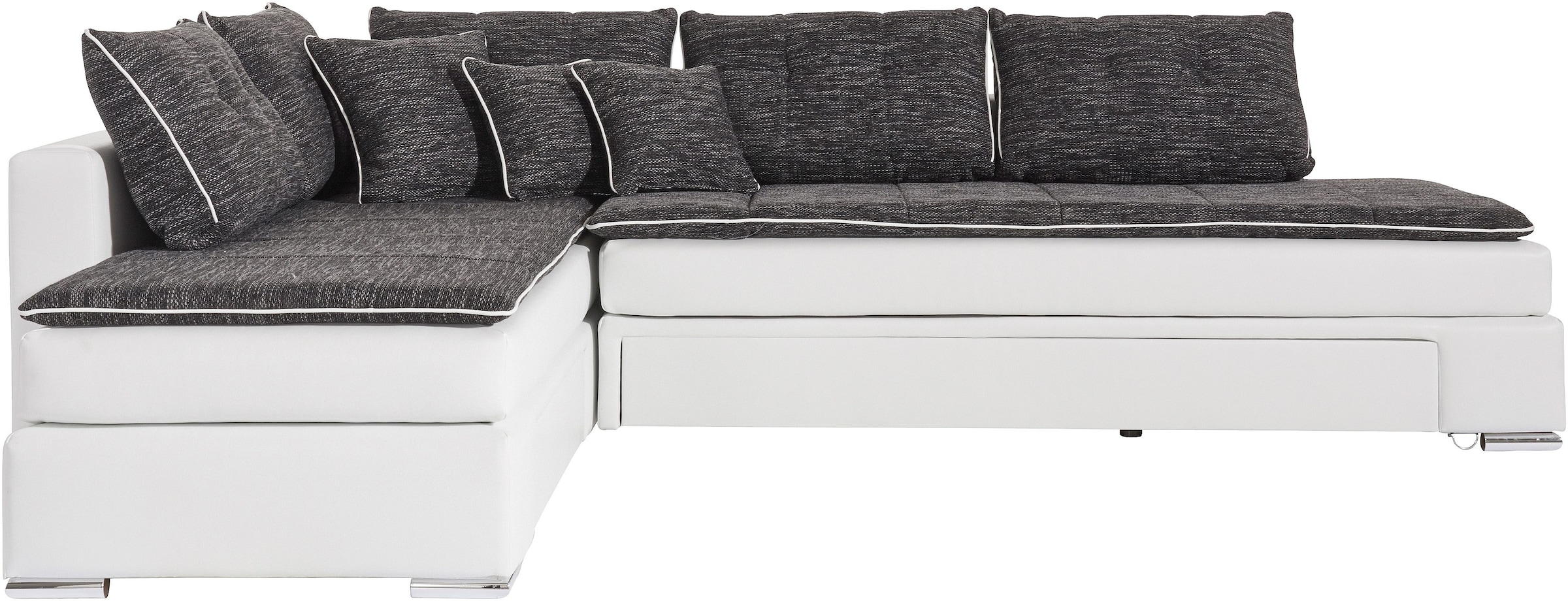 INOSIGN Ecksofa »Boxspringbett Night & Day L-Form mit Dauer-Schlaffunktion o. Armlehnen«, mit Boxspring-Bettfunktion 164x200 cm und Bettkasten, Dauerschläfer!