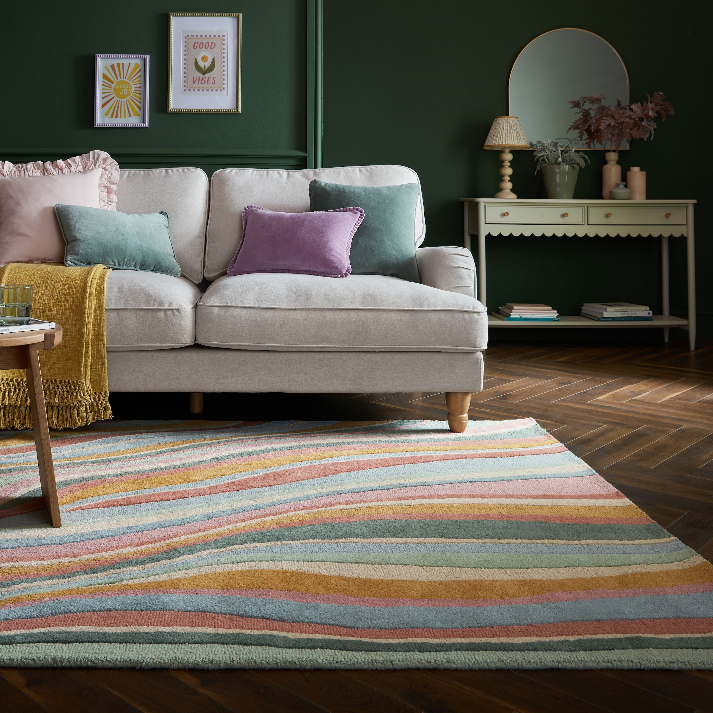 FLAIR RUGS Wollteppich "Abstract Flow handgetuftet" rechteckig 10 mm Höhe W günstig online kaufen