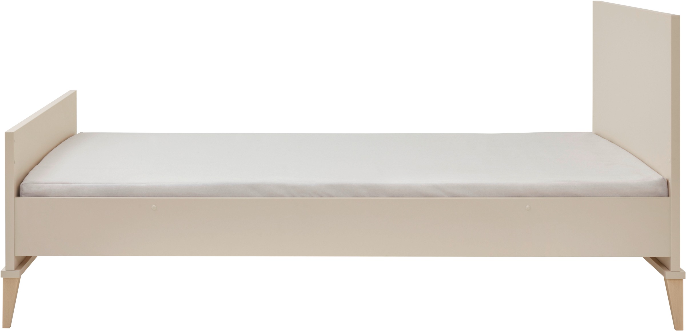 PAIDI Kinderbett »JONTE 120x200cm, Jugendbett in Beige« B/H/T ca. 209/96/126cm, Cashmere-Beige,  zeitloses & langlebiges Einzelbett, Massivholz-Füße