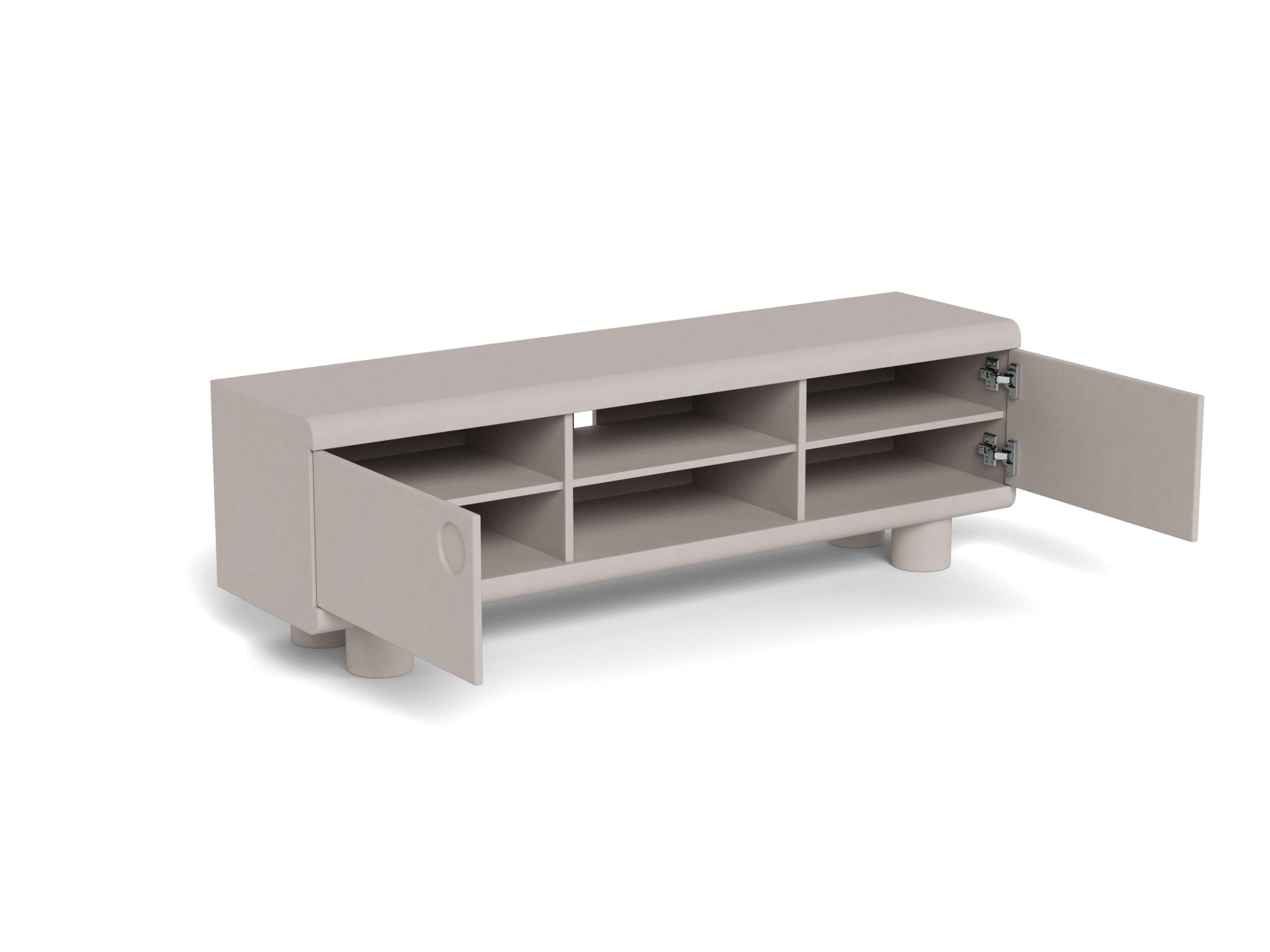 ACTONA GROUP TV-Schrank »Magee - eleganter TV- Tisch für das moderne Wohnzimmer« Im warmen Grau lakiert. 2 Fächer und 3 Regalböden