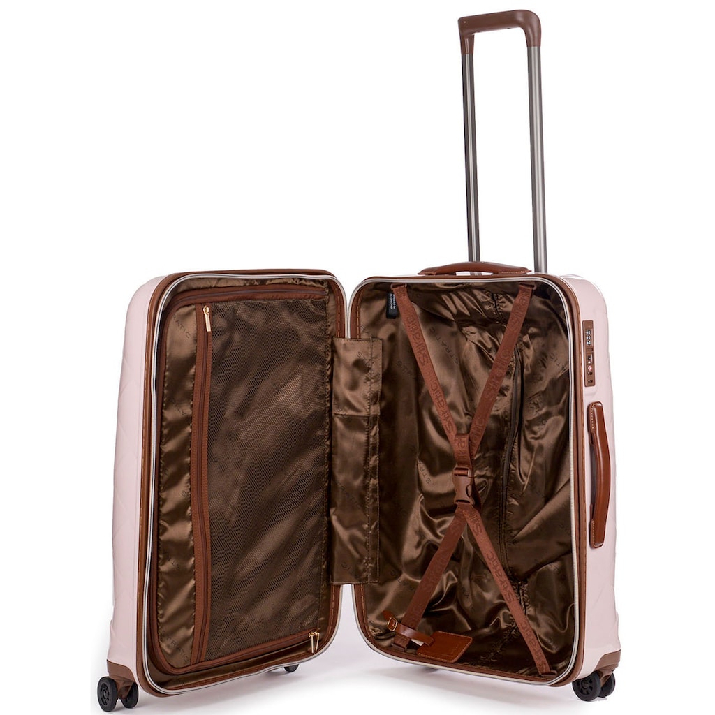 Stratic Hartschalen-Trolley »Leather&More M, rose«, 4 Rollen