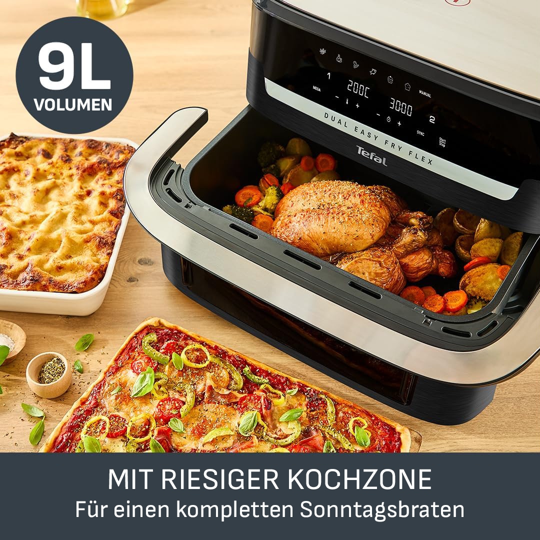 Tefal Heißluftfritteuse »EY9228 Easy Fry Flex« 2700 W 7 voreingestellte Programme, zeit- und energiesparend, EY9228