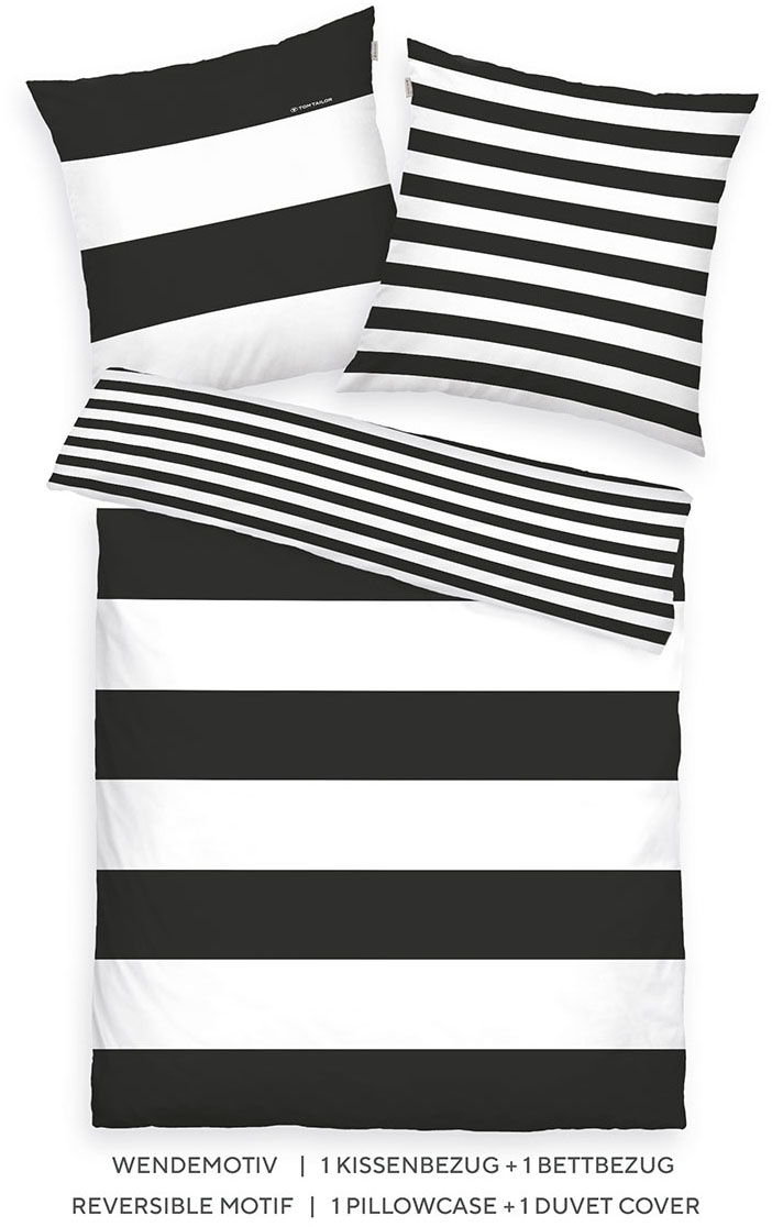 Thumbnail - TOM TAILOR HOME Wendebettwäsche "SIENA in Gr. 135x200cm, 155x220cm oder 200x220cm" 2 Stk. gestreifte Bettwäsche aus Baum...