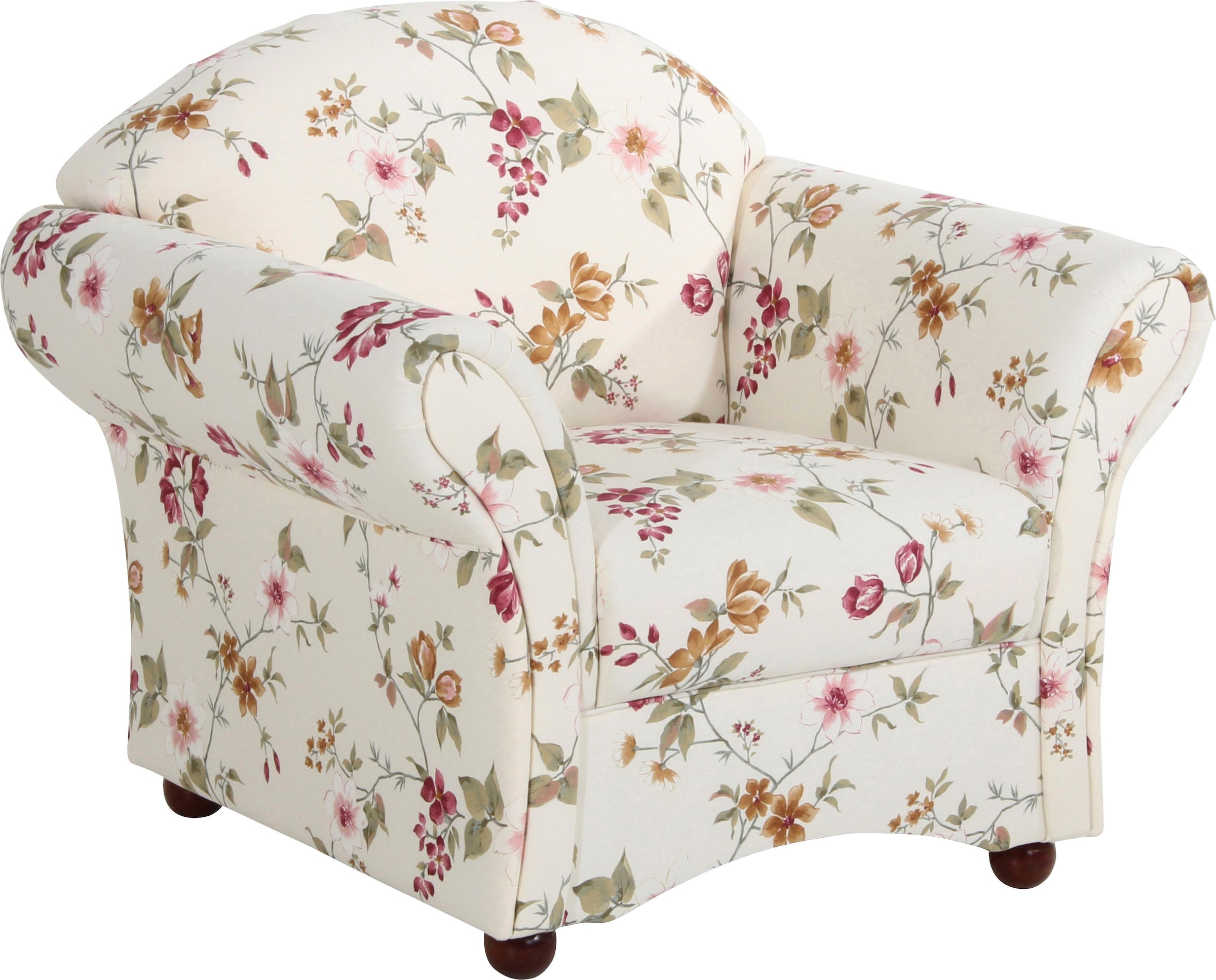 Max Winzer Sessel "Carolinas, Loungesessel, geschwungene Formensprache, bequem, elegant", im romantischen Look, Blumen, 