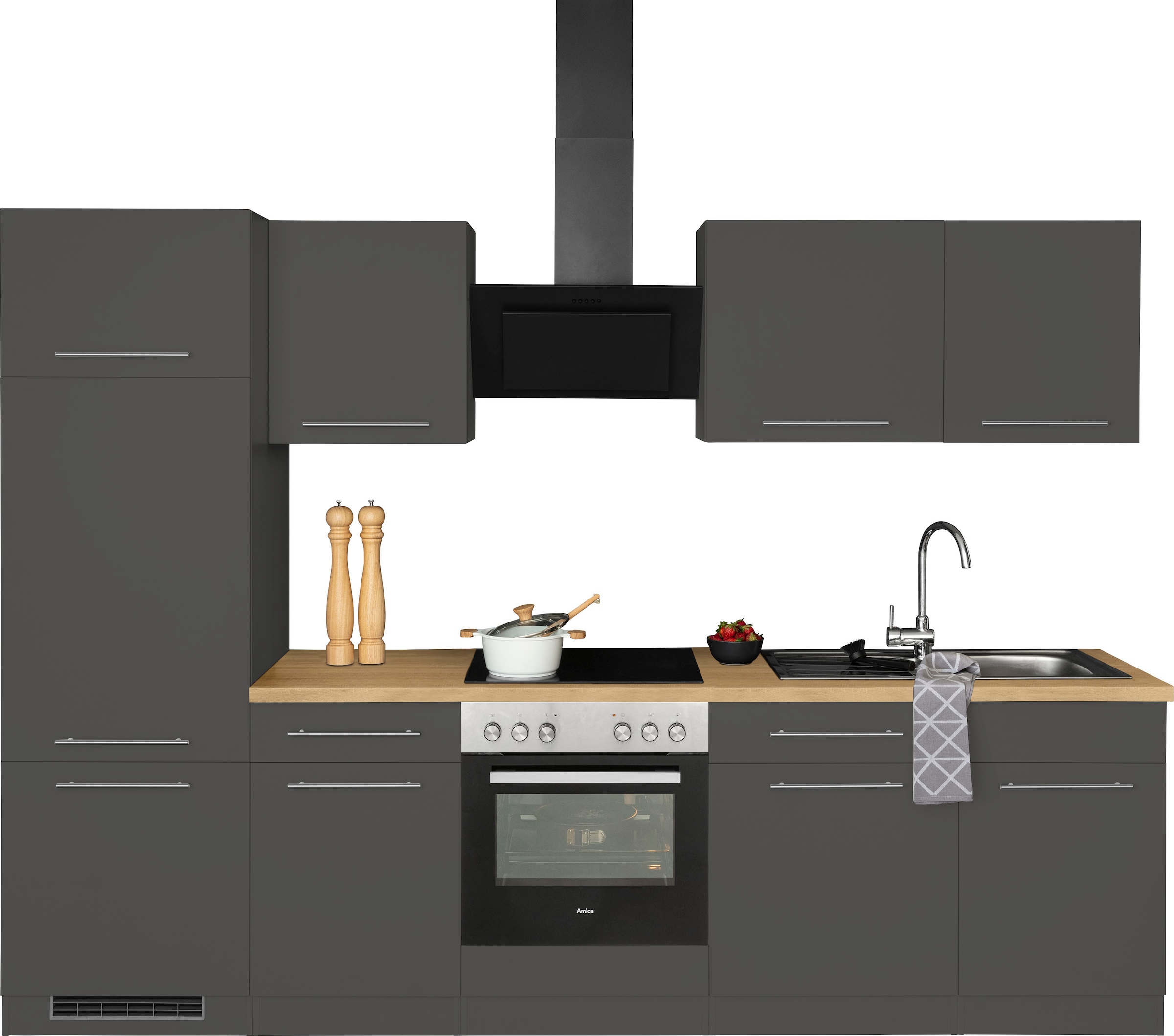 wiho Küchen Küchenzeile »Unna«, mit E-Geräten, Breite 280 cm