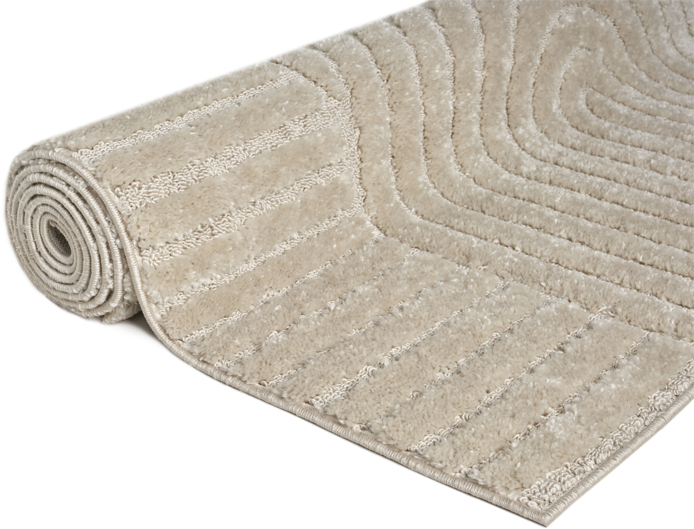 OTTO home Teppich »Jonne«, rechteckig, 20 mm Höhe, Boho Design, 3D Optik, Scandi, Wohnzimmer, Schlafzimmer