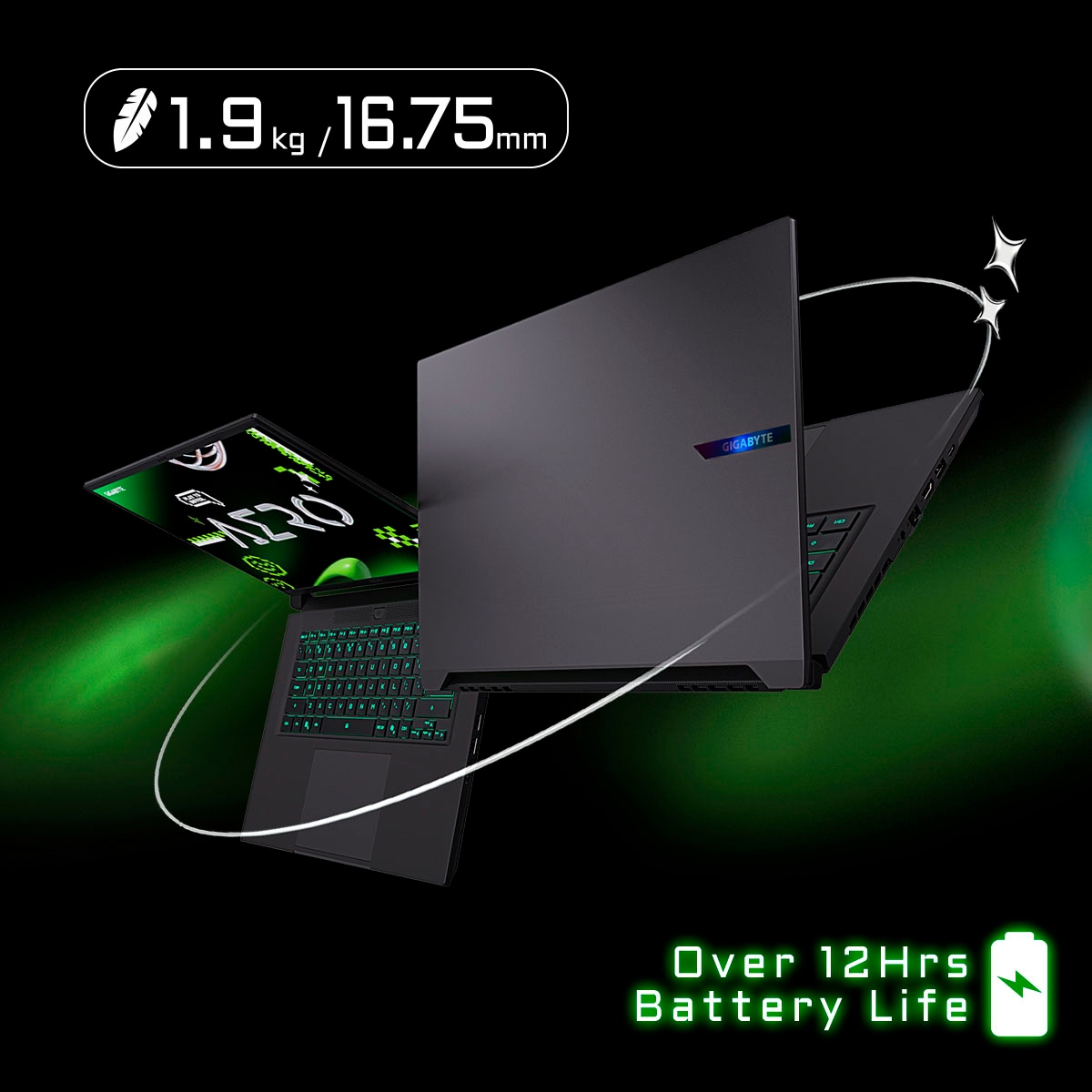 Gigabyte Gaming-Notebook »AERO X16«, 40,64 cm, / 16 Zoll, AMD, Ryzen™ AI 9, GeForce RTX 5070, 1000 GB SSD