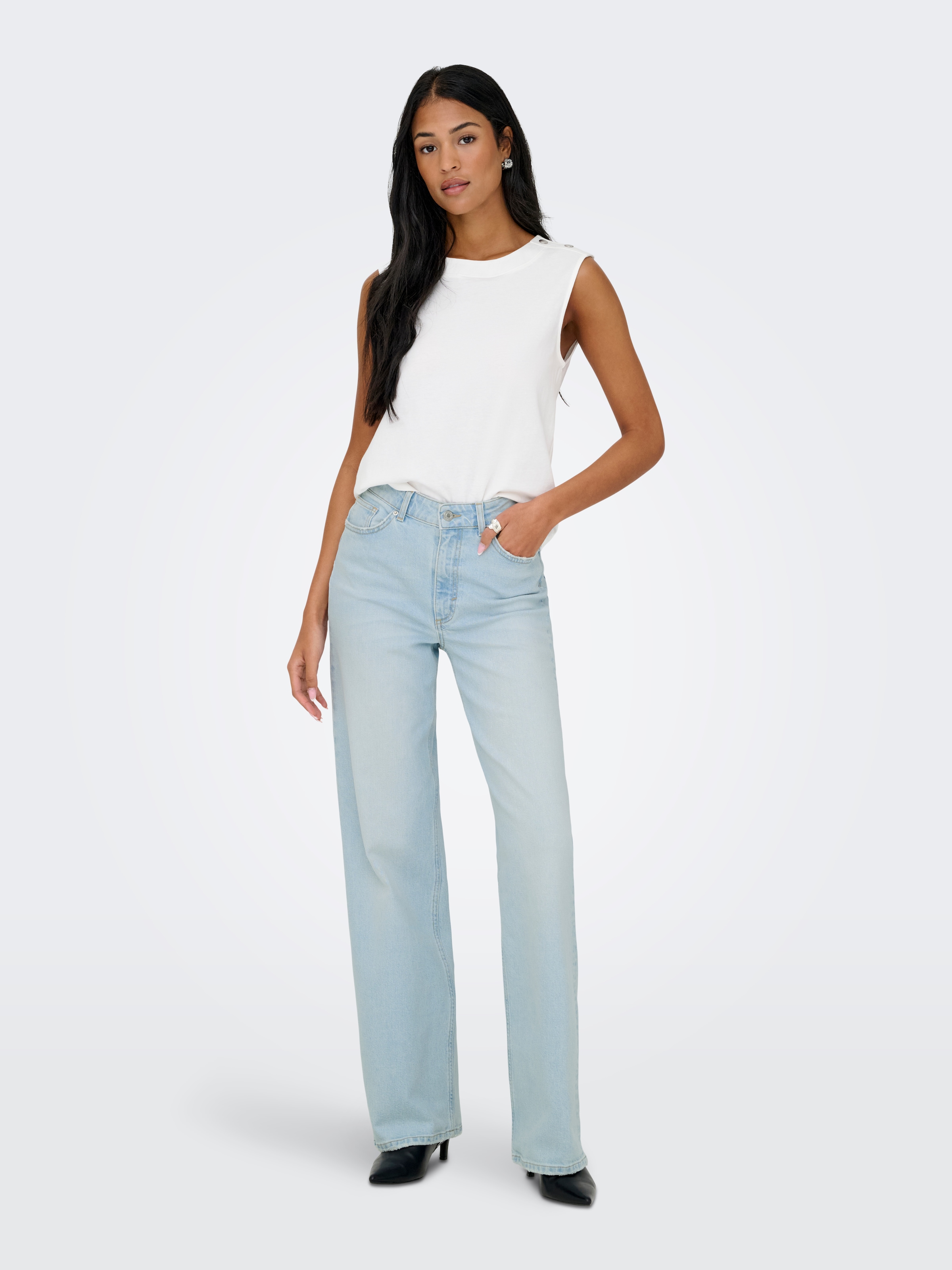 ONLY High-waist-Jeans »ONLJUICY HW WIDE LEG DOT114 DNM«