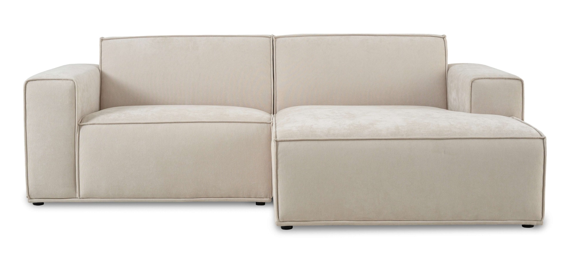 Home affaire Ecksofa »Avelin, 228 cm, L-Form, Chenille, Struktur-Boucle«, mit Wellenunterfederung, Kedernaht, bodentief, Skandi-Design