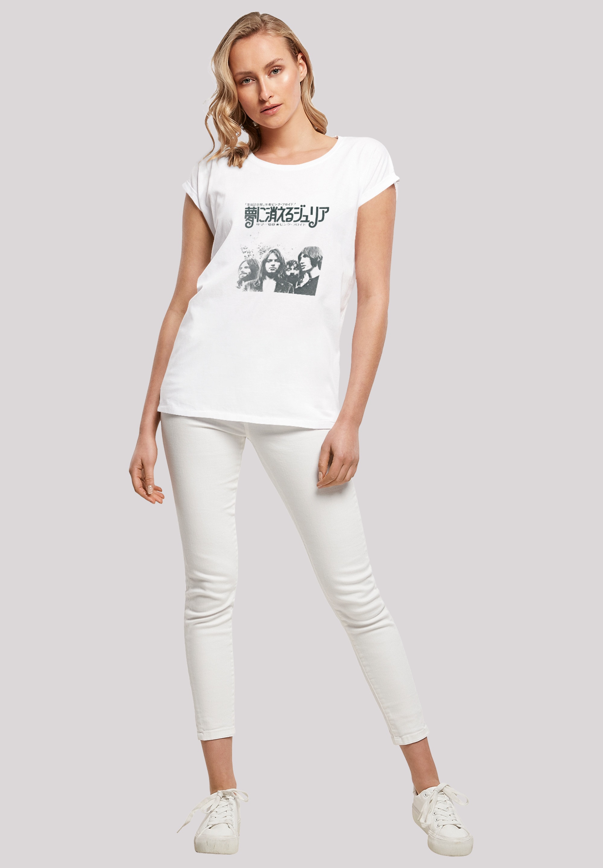 Summer Damen,Premium BAUR »The - kaufen Vintage Rock Ärmel,Bandshirt online Pink T-Shirt | F4NT4STIC Julia Dream Floyd Merch,Regular-Fit,Kurze Merch«,