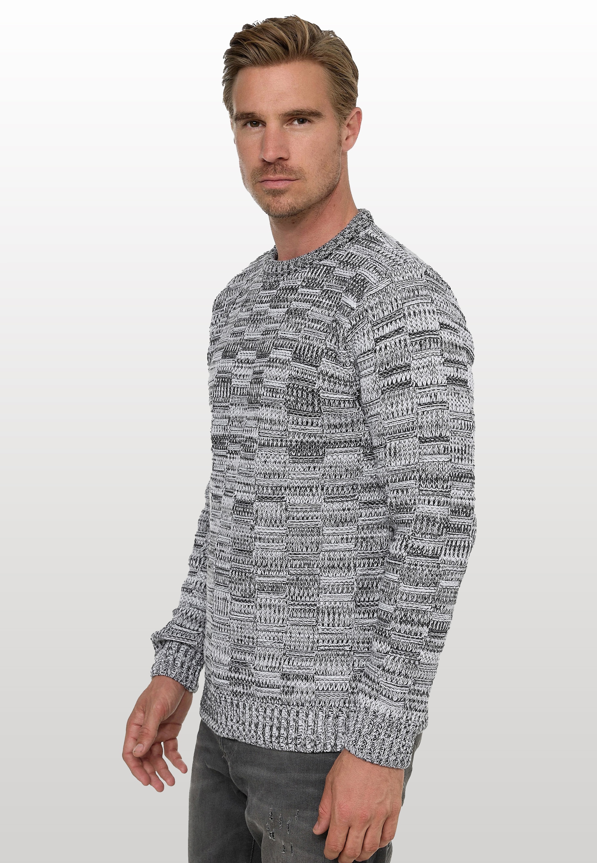 Rusty Neal Strickpullover, mit dezenter Musterung und Strick-Design