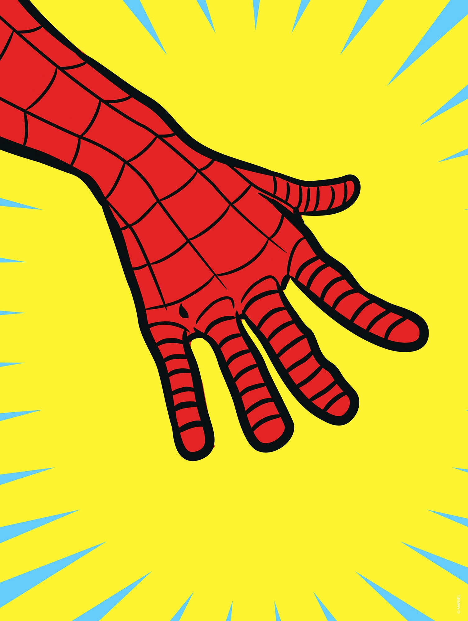 Komar Wandbild "Marvel PowerUp Spider-Man Hand", (1 St.), Deutsches Premium-Poster Fotopapier mit seidenmatter Oberfläch