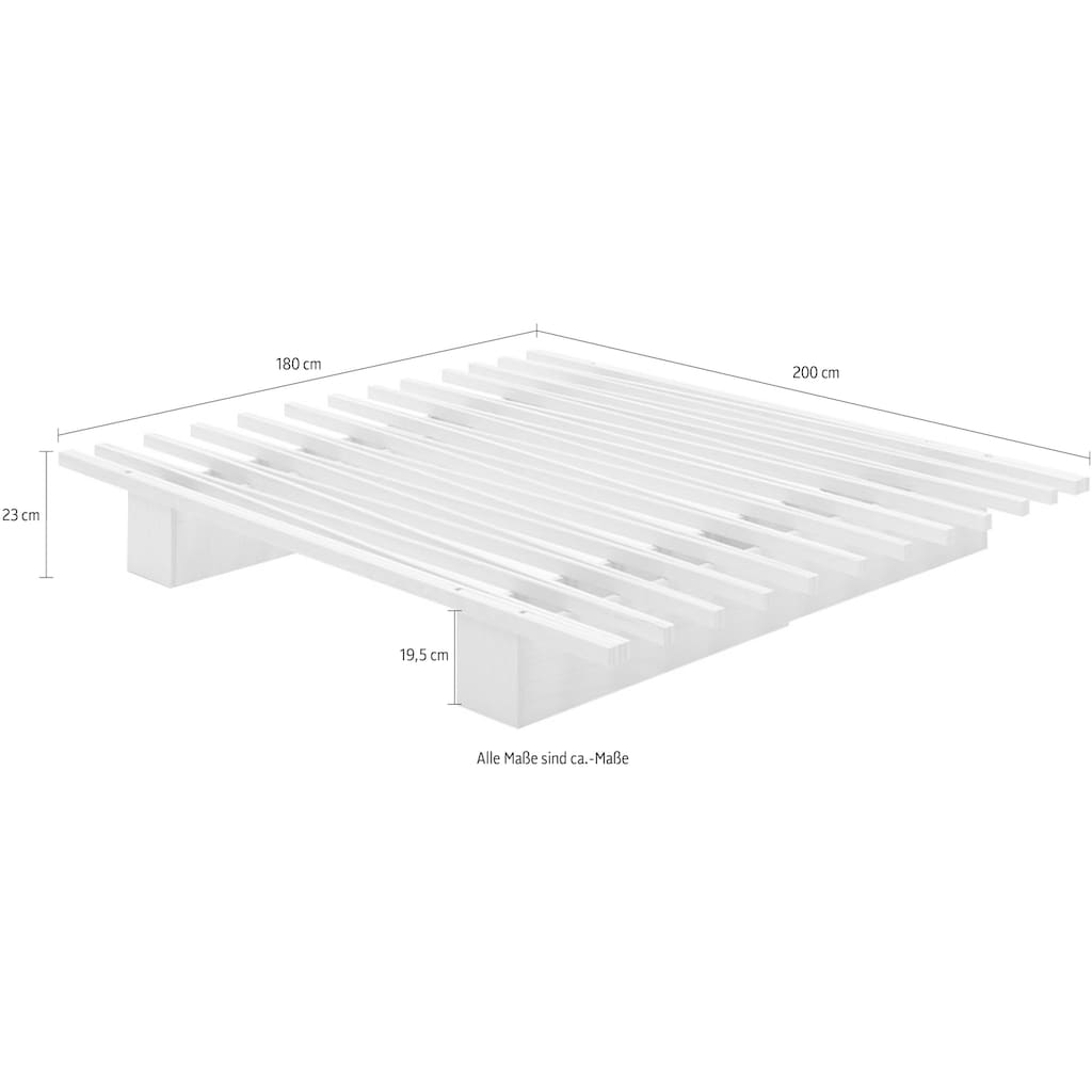 Tojo Futonbett »Tojo-v«, ausziehbar von 90 - 172 cm, werkzeuglose Montage