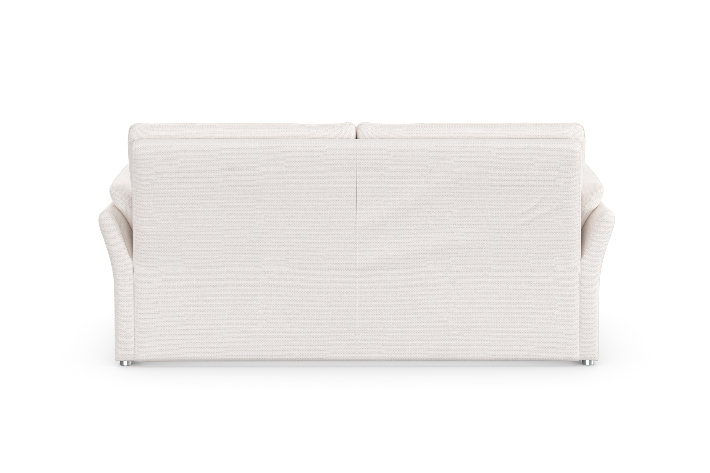 DOMO collection 2,5-Sitzer »Pina, schmale Armlehnen, mit Federkern, kompakt & elegant«, Hoher Sitzkomfort, Microfaser hochflorig, creme, Breite 199 cm