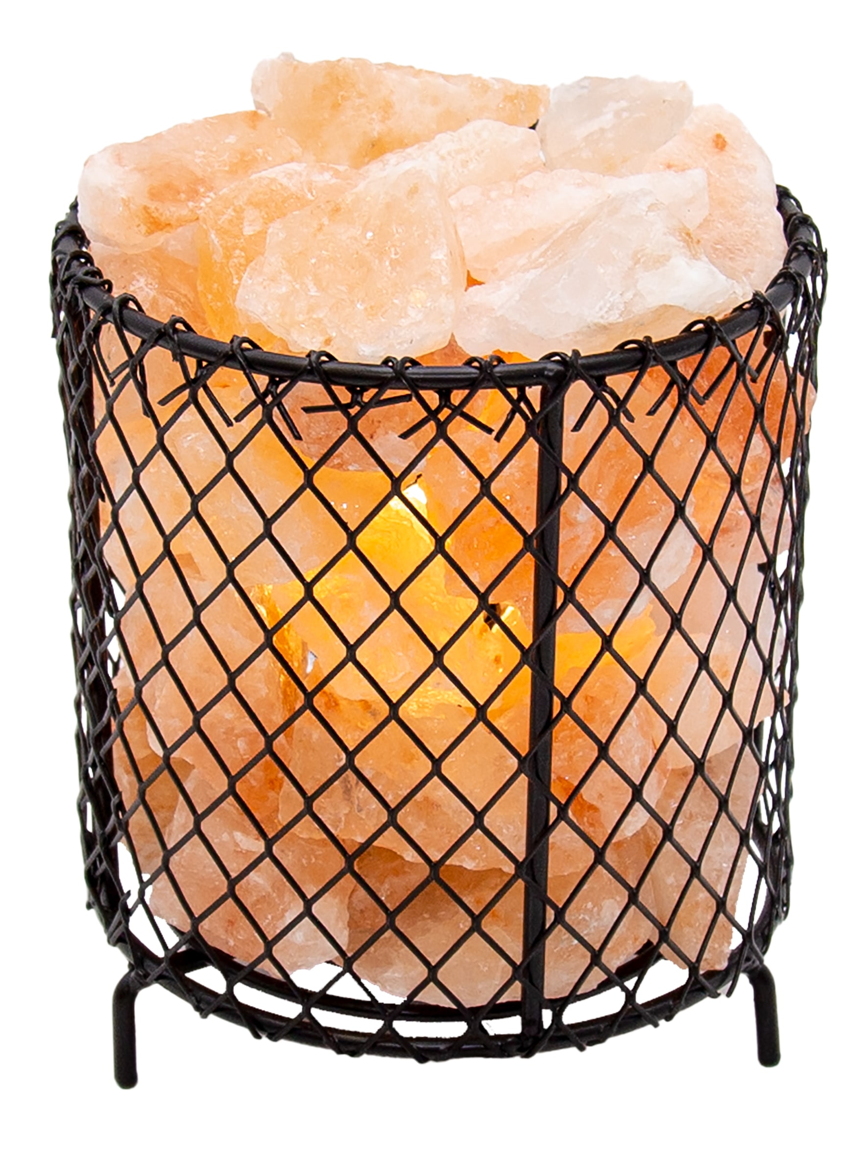 GLOBO LIGHTING Salzkristall-Tischlampe »STONE« E14 1 Stk. Salzstein, Dekolampe, Dekoleuchte, Salzkristalle, Korbleuchte