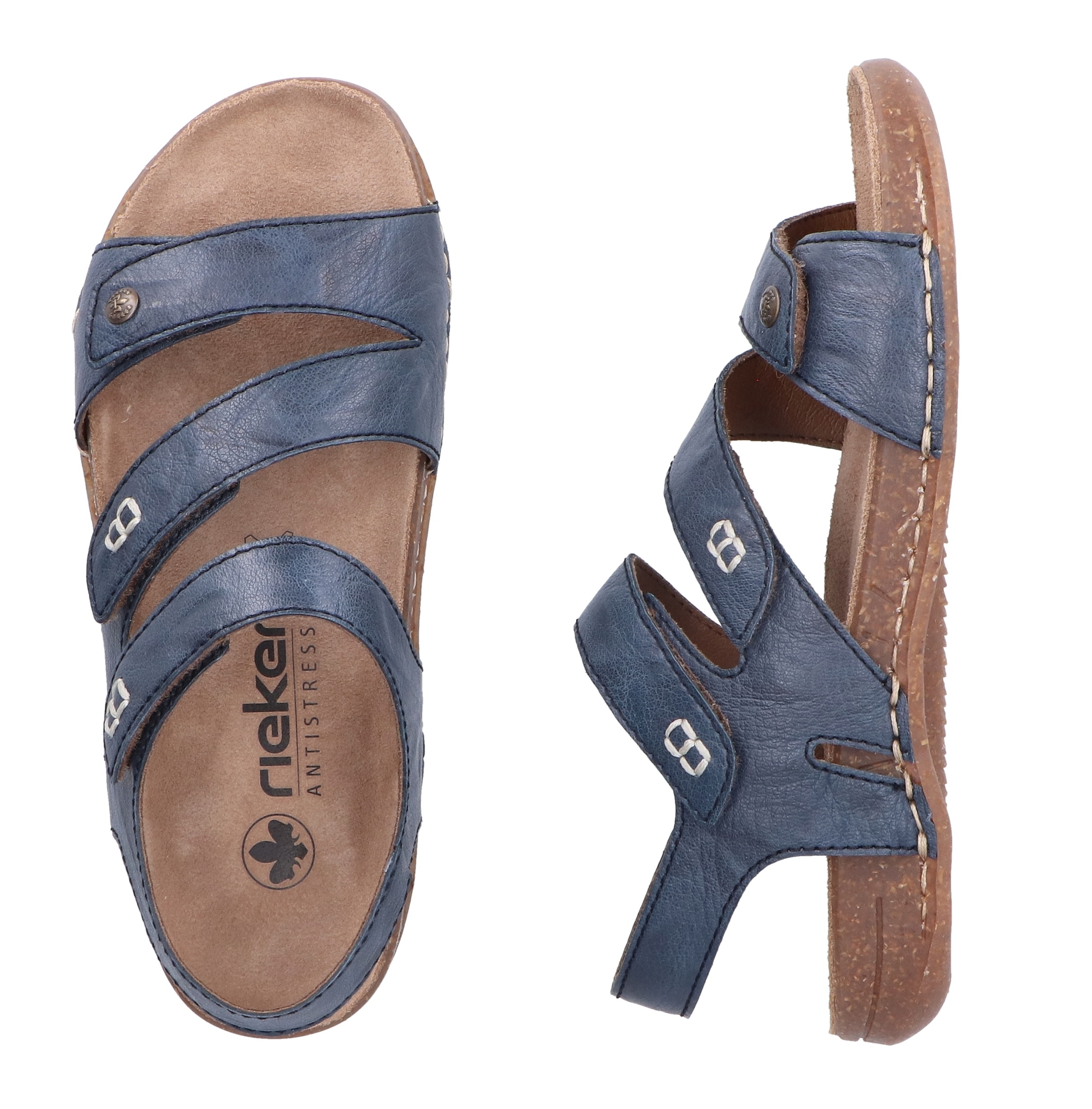Rieker Sandale, Sommerschuh, Sandalette mit praktischen Klettverschlüssen