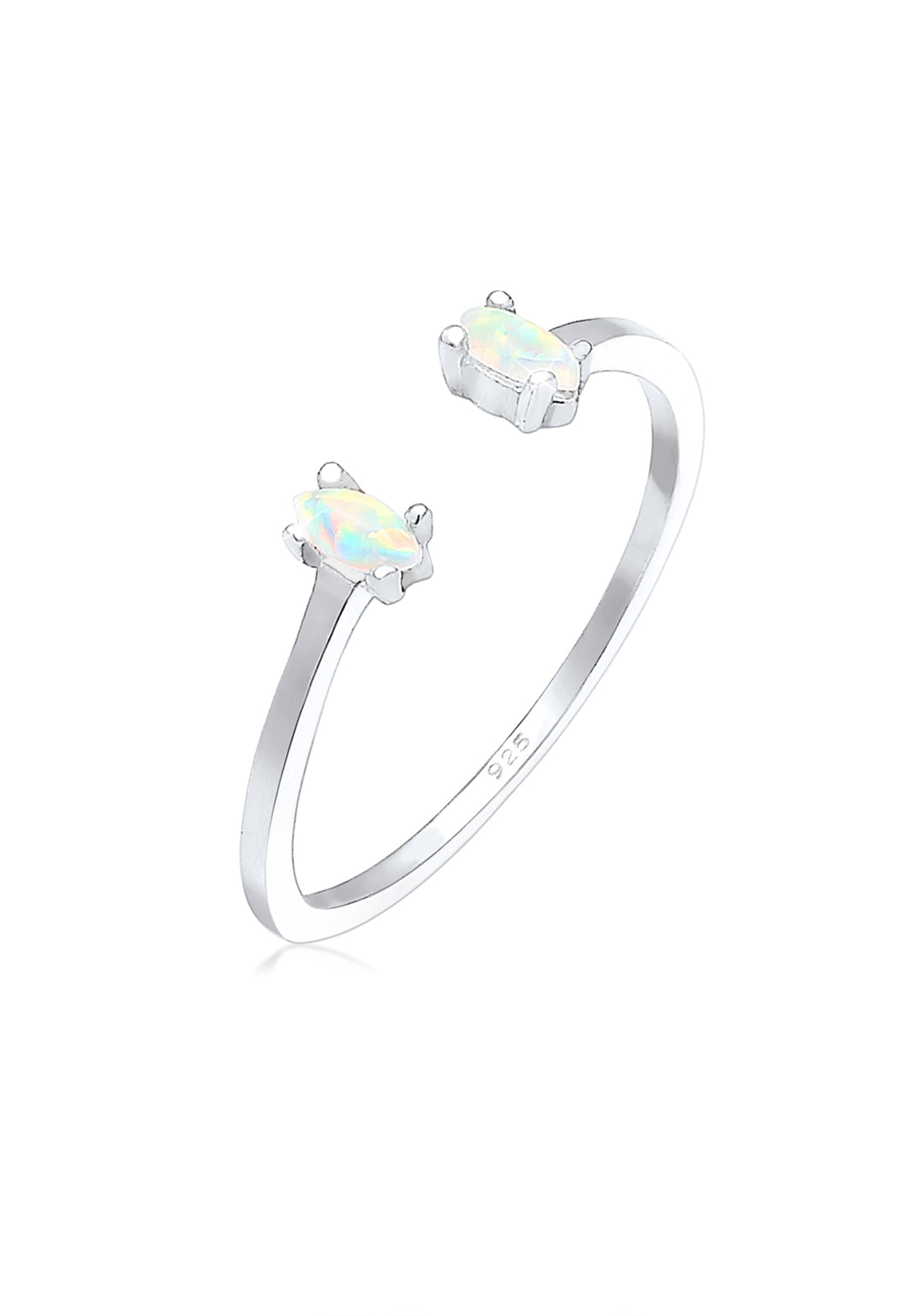 Elli Fingerring »mit Opal Oval Offen Verstellbar 925 Silber«