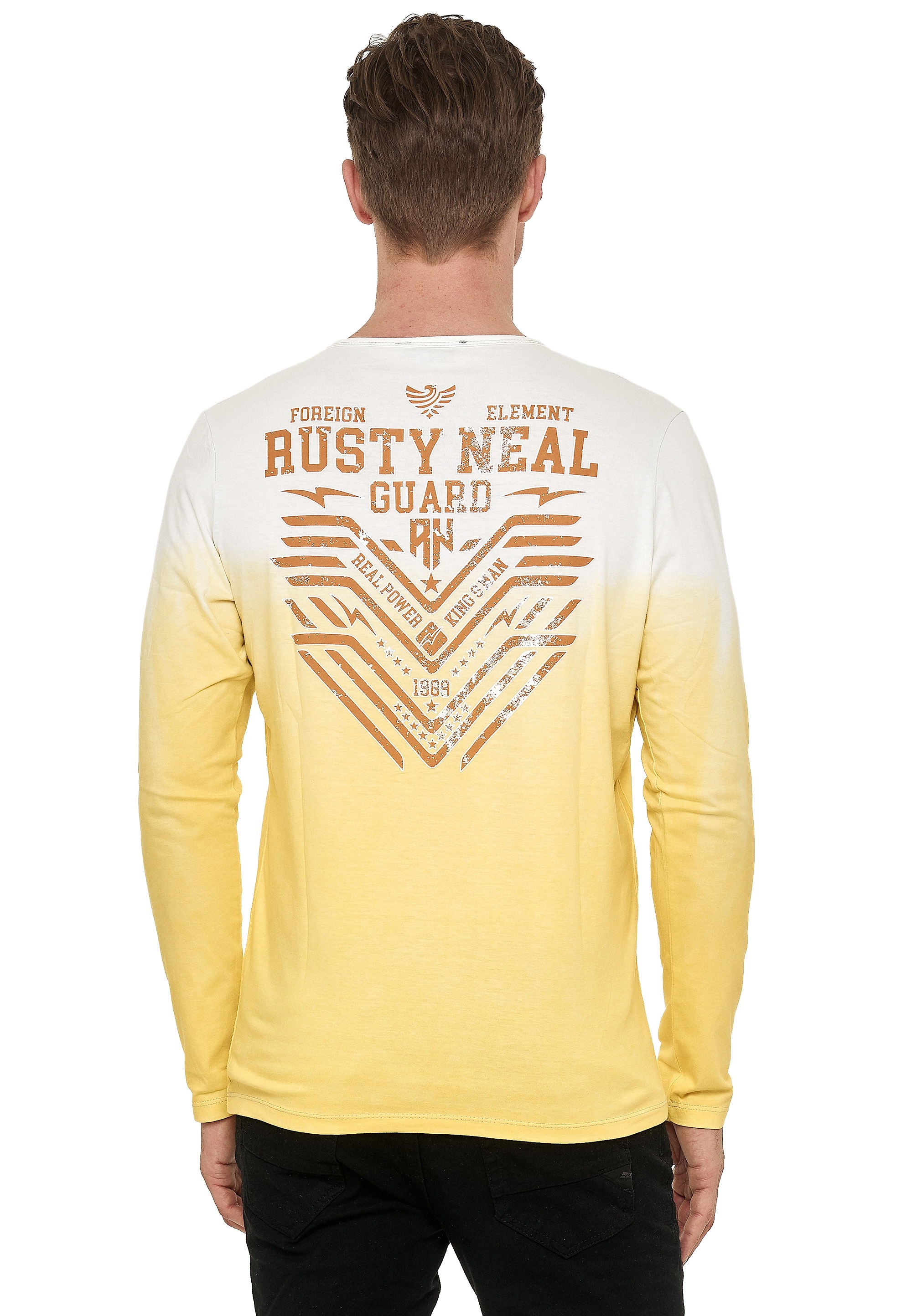 Rusty Neal Langarmshirt, mit eindrucksvollem Front-Print