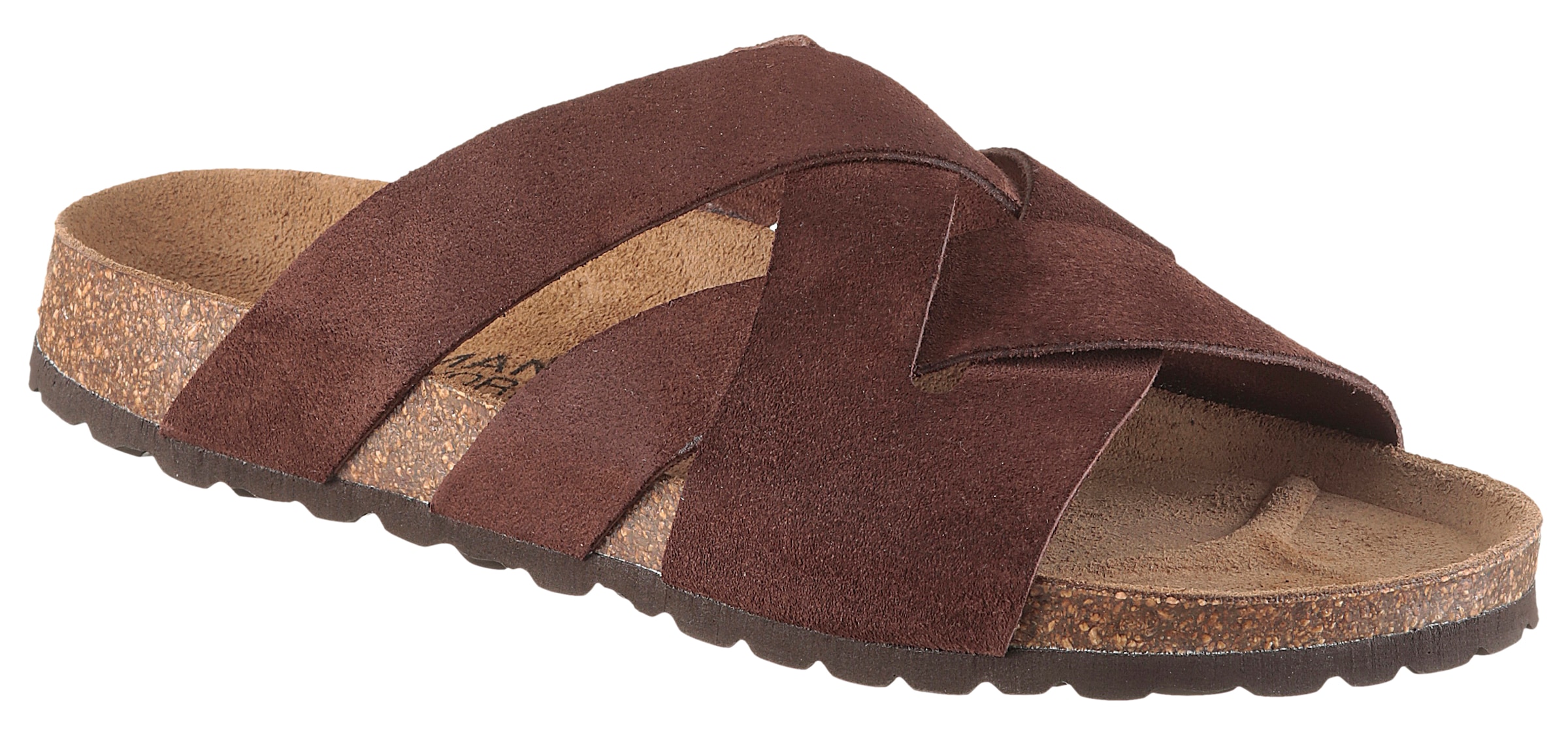 Mans World Pantolette Schlappen, Sommerschuh, Hausschuh mit vorgeformtem Fußbett