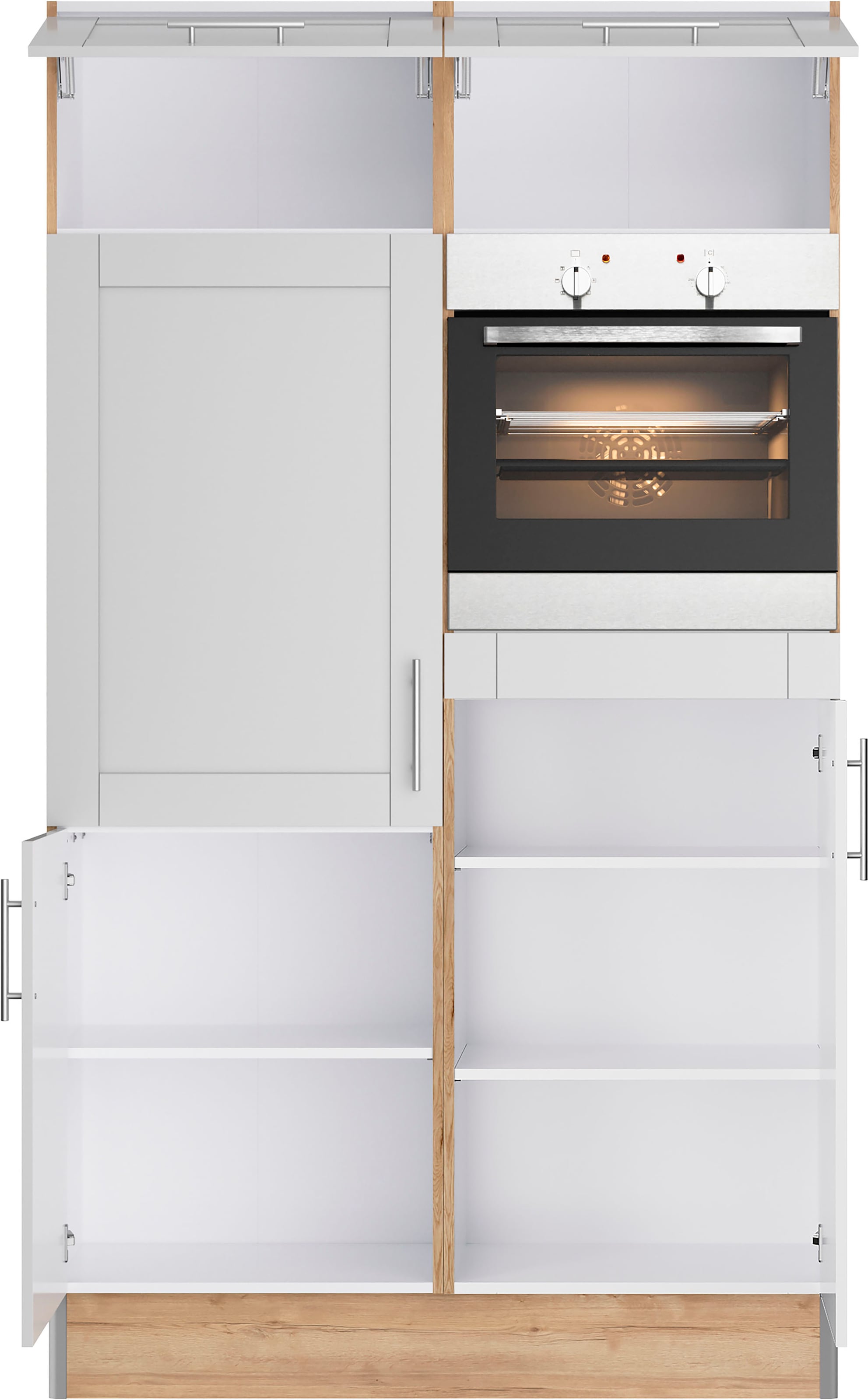 OPTIFIT Küche »Ahus, Back-/Kühlmodul«, Breite 120 cm, wahlw. mit E-Geräten, Soft Close Funktion, MDF Fronten