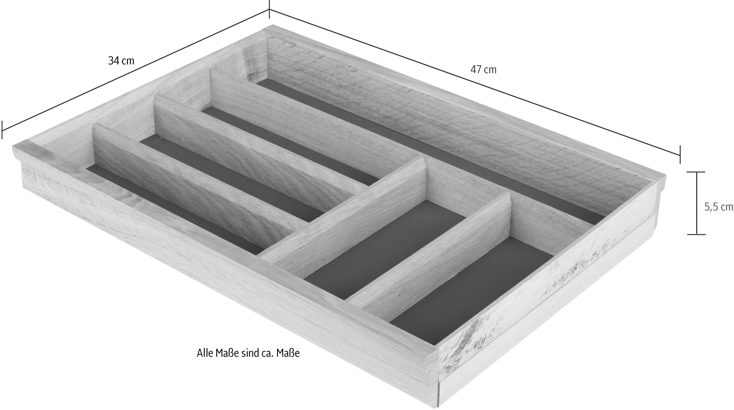 nobilia® elements Besteckeinsatz, in vier Breiten erhältlich, aus massiver Eiche