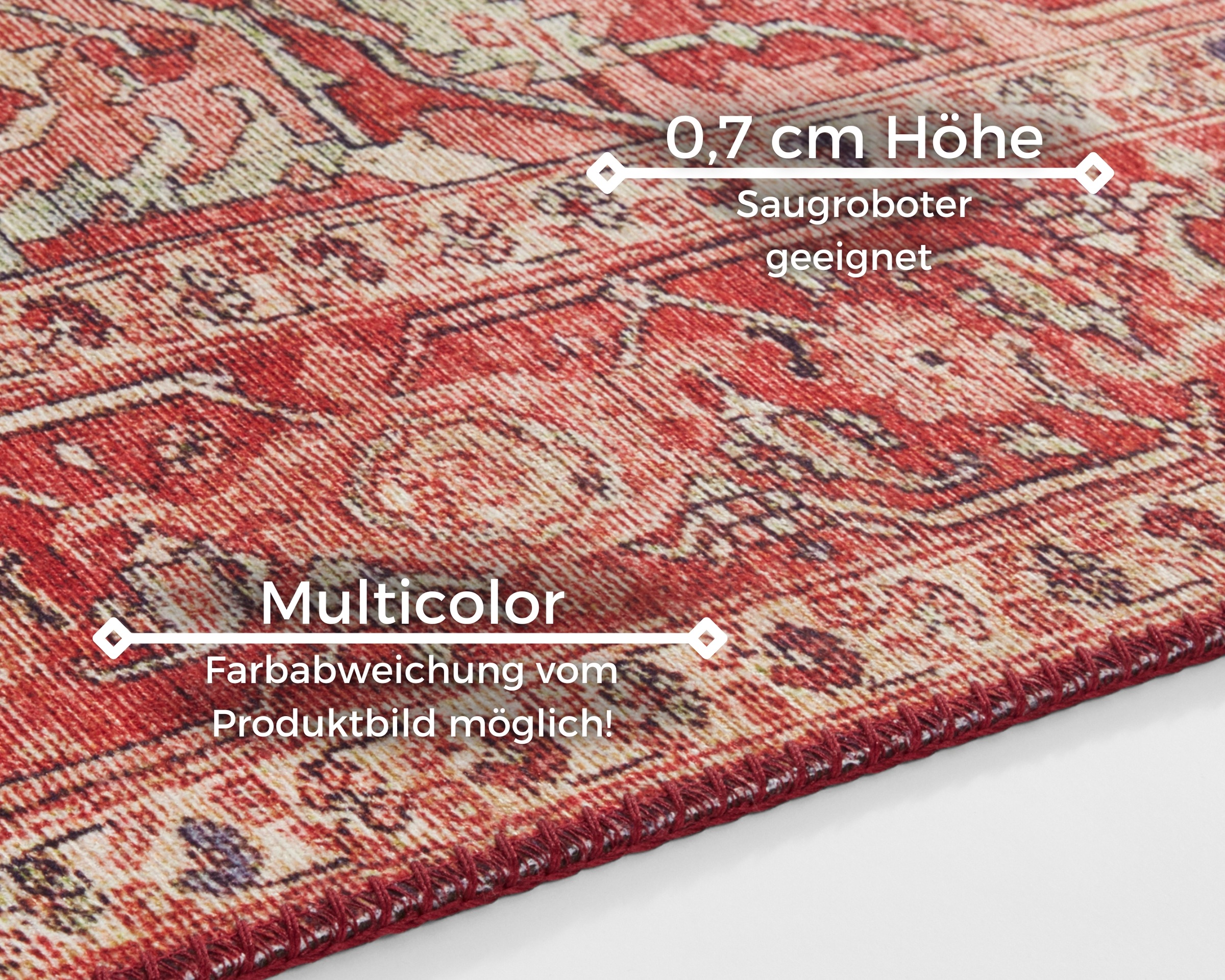 Thumbnail - HANSE Home Teppich "Leta" rechteckig 5 mm Höhe Orientalisch, Läufer, Kurzflor, Wohnzimmer, Schlafzimmer, Esszimmer