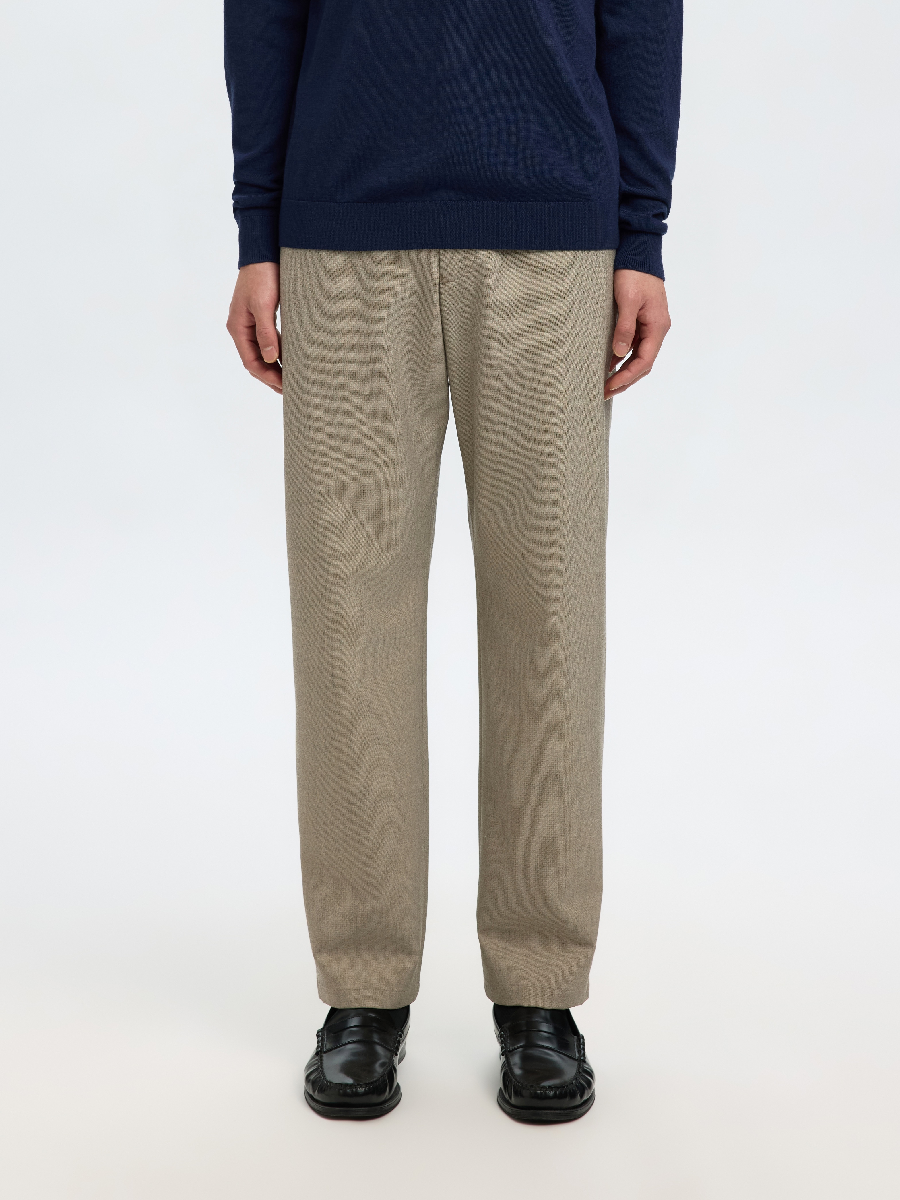 SELECTED Schlupfhose "SLH196-STRAIGHT ROBERT STRING PANT NOOS" Materialmix, straight fit