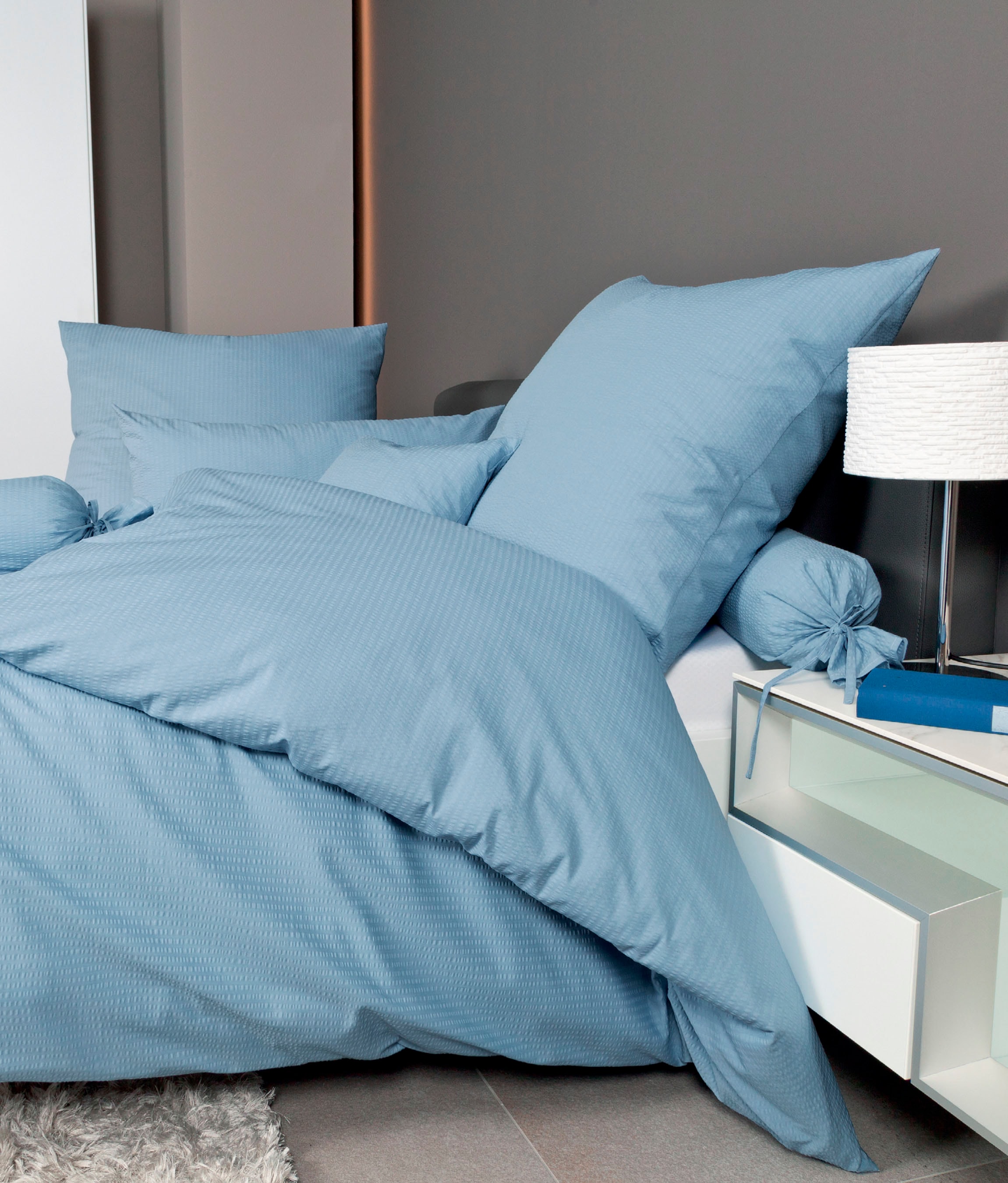 Janine Bettwäsche "PIANO 0125 31, Seersucker 100% Baumwolle, uni, bügelfrei günstig online kaufen