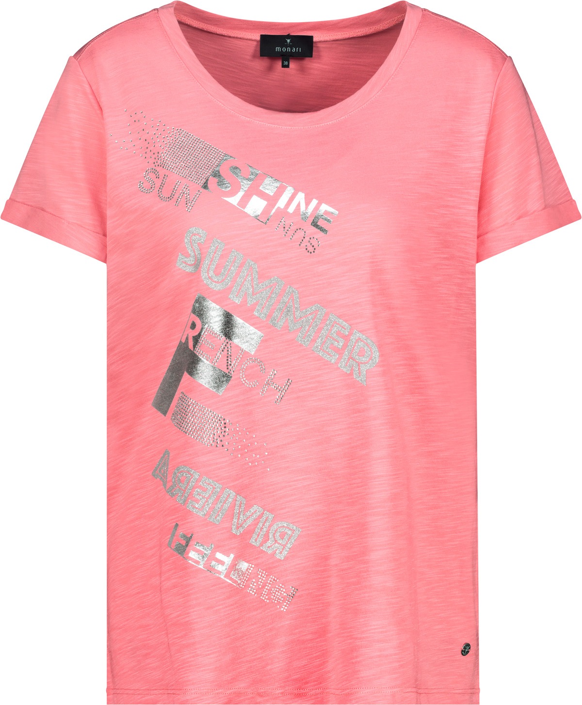 Monari Rundhalsshirt, mit Folienglanzdruck