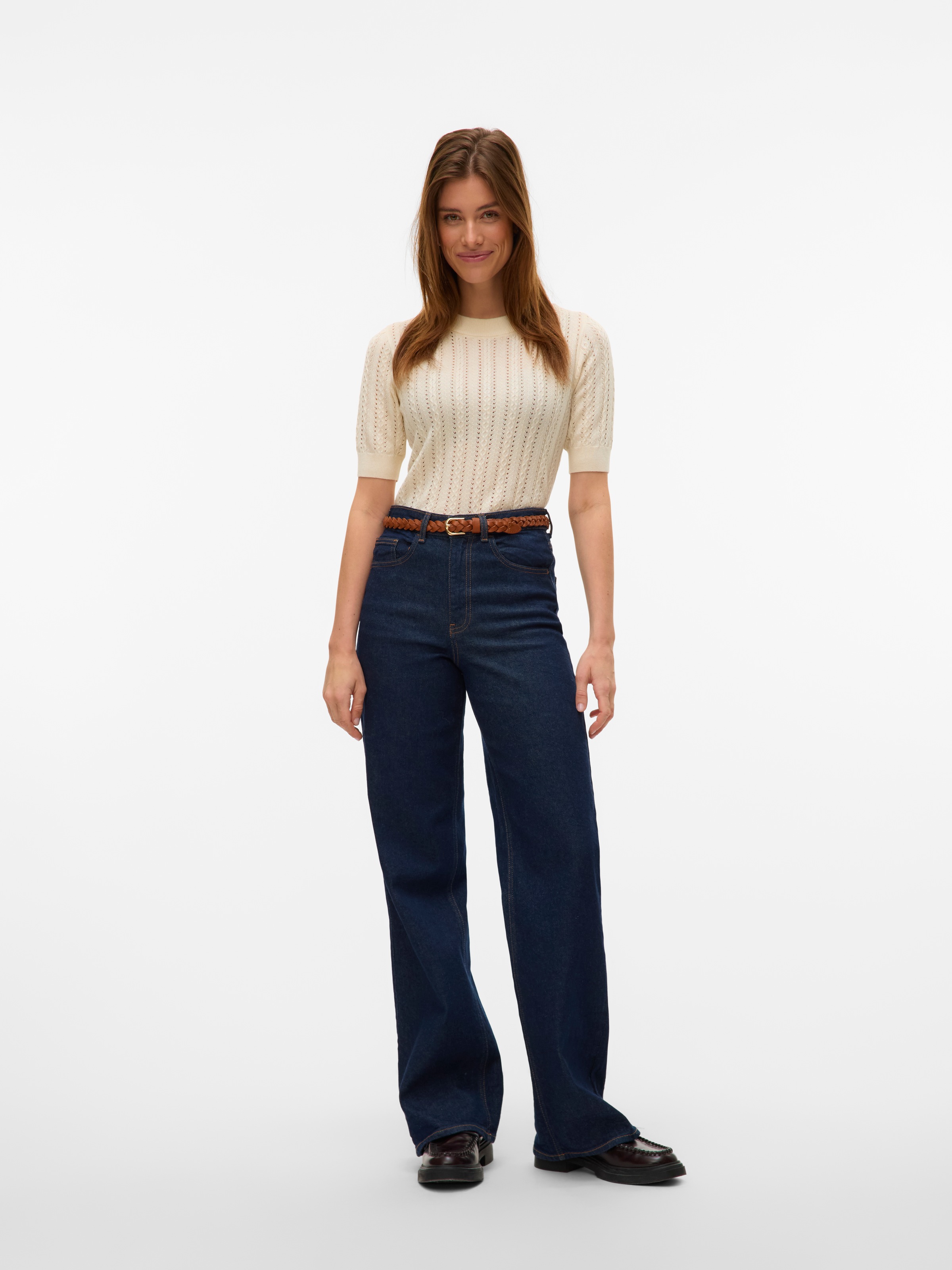 Vero Moda Kurzarmpullover »VMMORENA 2/4 O-NECK PULLOVER GA BOO REP«