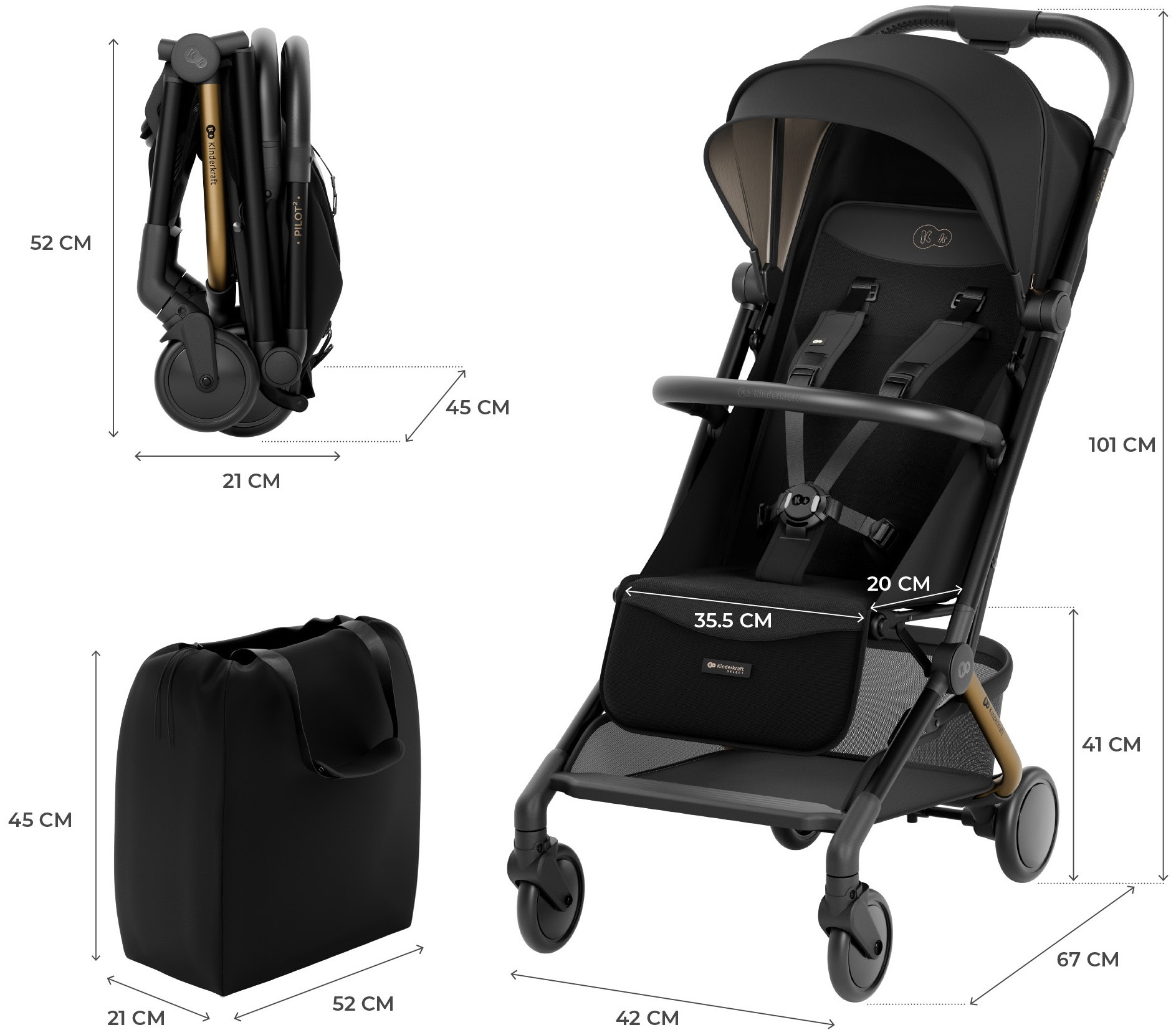 Kinderkraft Kinder-Buggy »PILOT 2« 22 kg