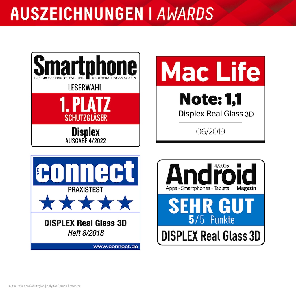 Displex Displayschutzglas »Premium Set 4in1«, für Apple iPhone 15 Pro Max, (Set, 4 St., bestehend aus Displayschutz, Case, Kabel, Netzteil)