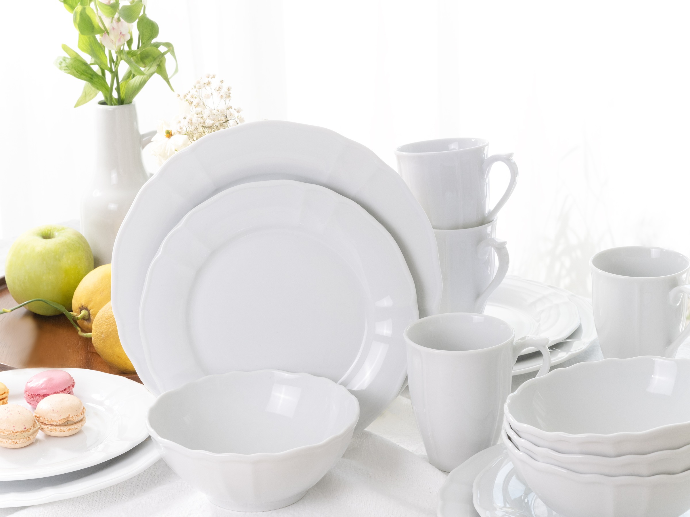 CreaTable Kombiservice "Geschirr-Set Flora" Service weiß, klassische Form i günstig online kaufen