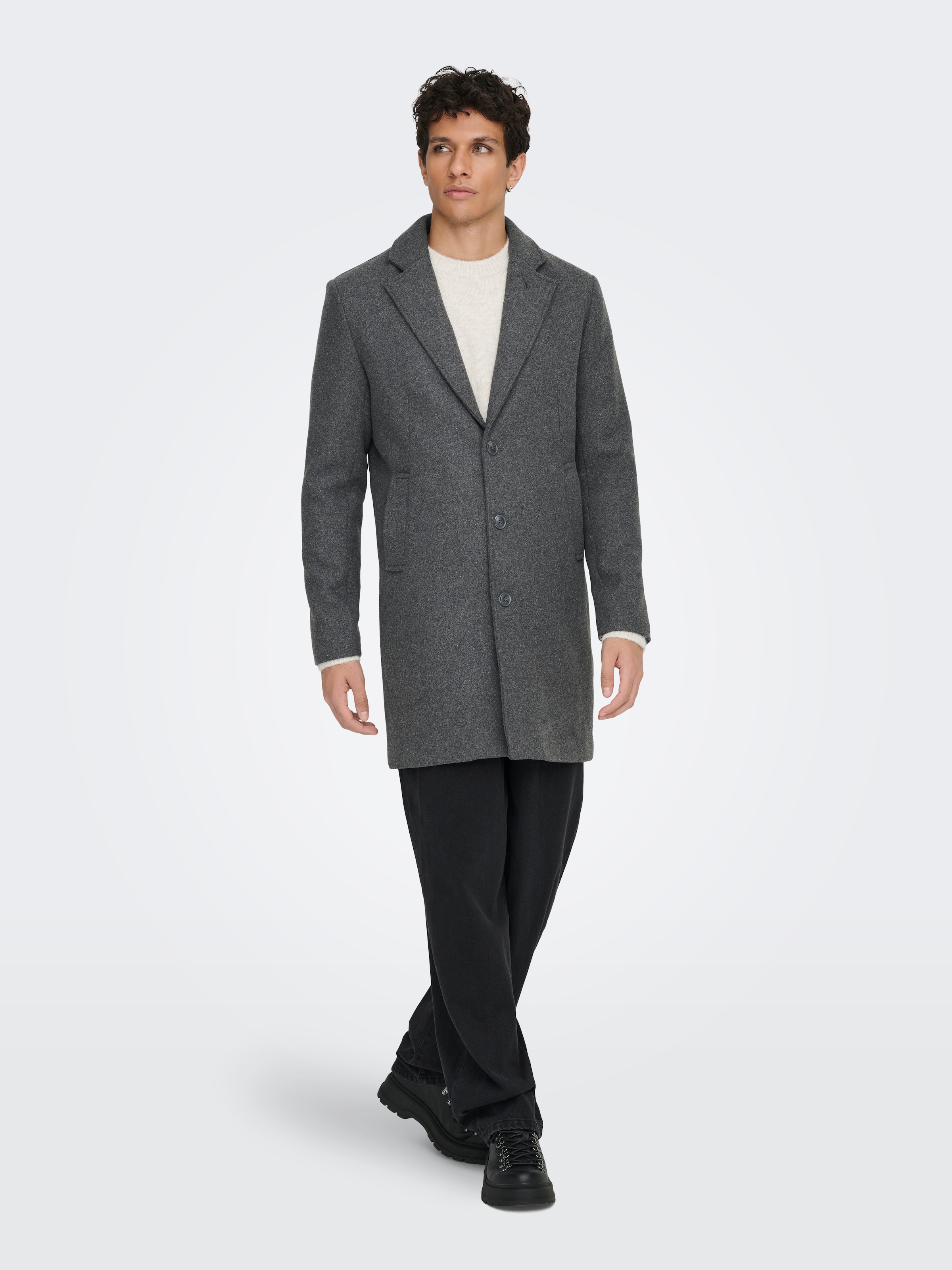 ONLY & SONS Langmantel »ONSMATTHEW WOOL COAT OTW NOOS« mit Wolle