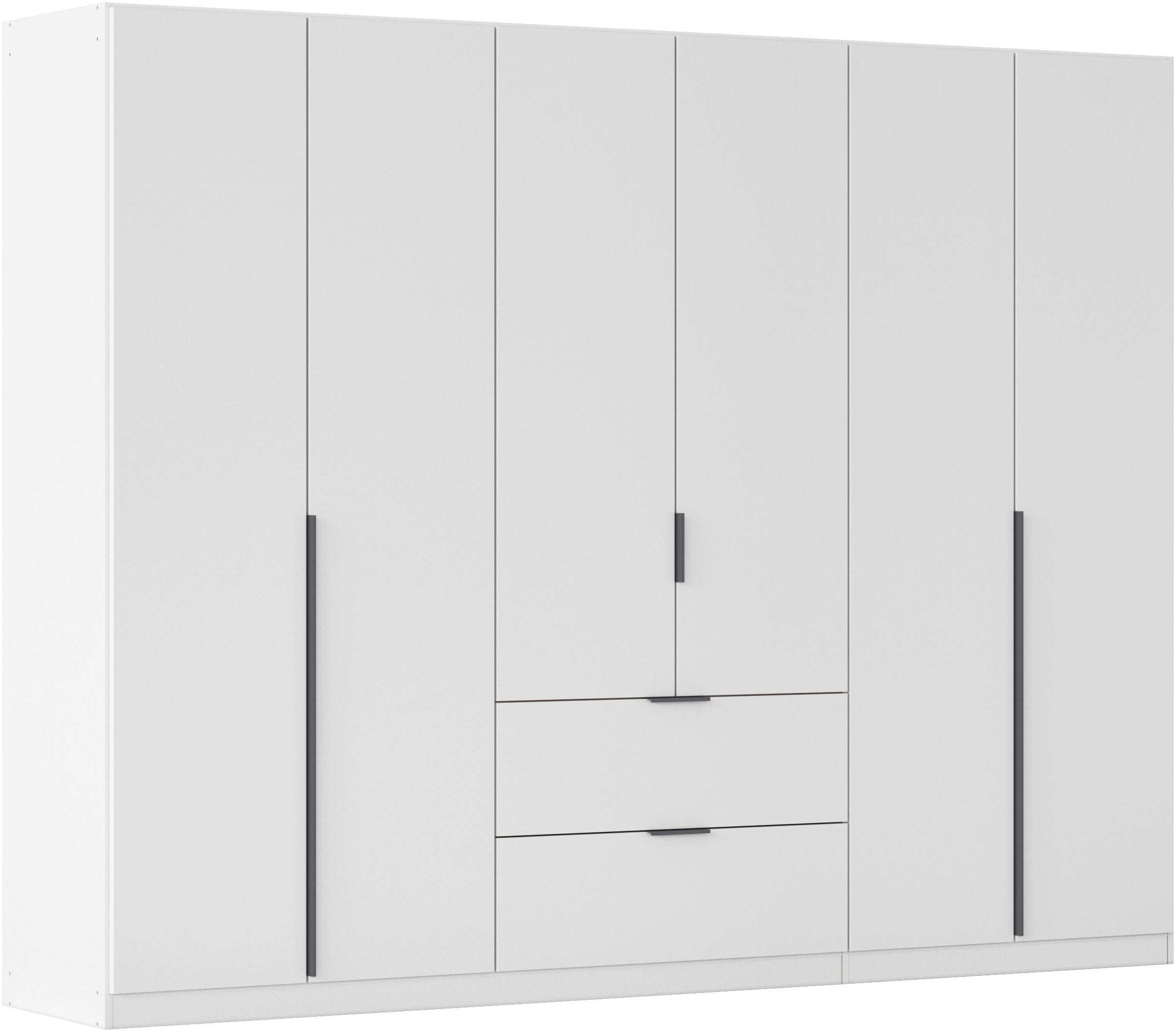 OTTO home Drehtürenschrank "Kleiderschrank Schrank Garderobe AGORDO mit Dekor- oder Hochglanzfront" in zwei Griff-Farben, Breite 271 cm, mit Außenschubkästen, Serie in 7 Breiten und 2 Höhen MADE IN GERMANY