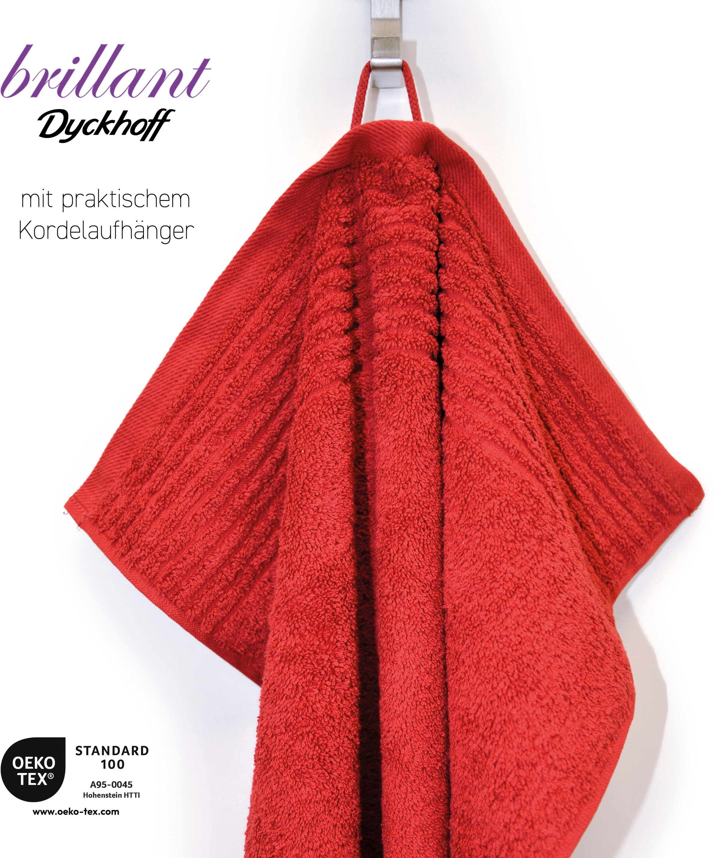 Dyckhoff Handtuch Set »Brillant«, Set, 6 tlg., Walkfrottee, mit Streifenbordüre;4 Handtücher (50x100cm), 2 Duschtücher (70x140cm)