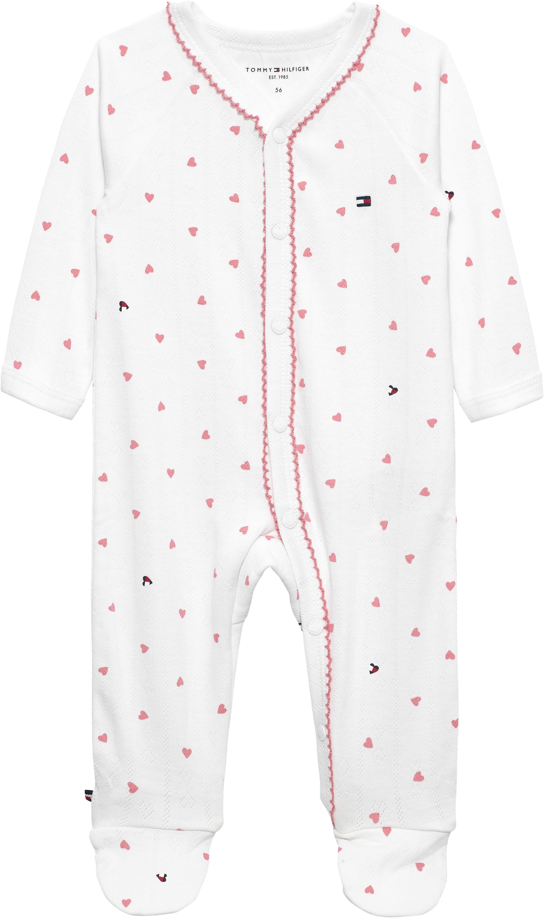 Thumbnail - Tommy Hilfiger Strampler "POINTELLE COVERALL" Regular fit mit V-Ausschnitt für Babys