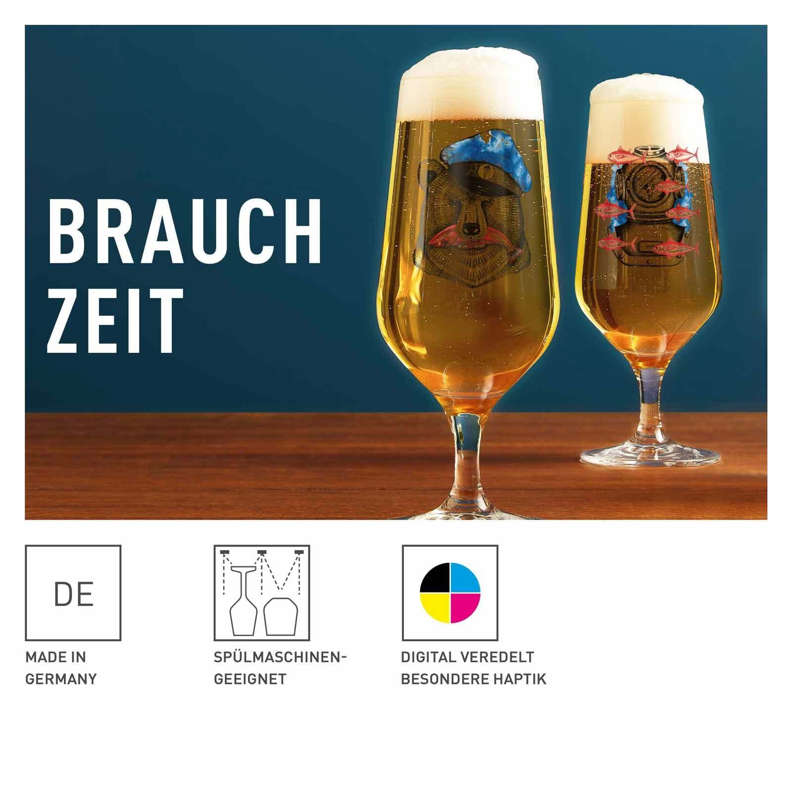 Ritzenhoff Bierglas »Pilsgläser mit Motiv Brauchzeit 374 ml 2er Set transparent«