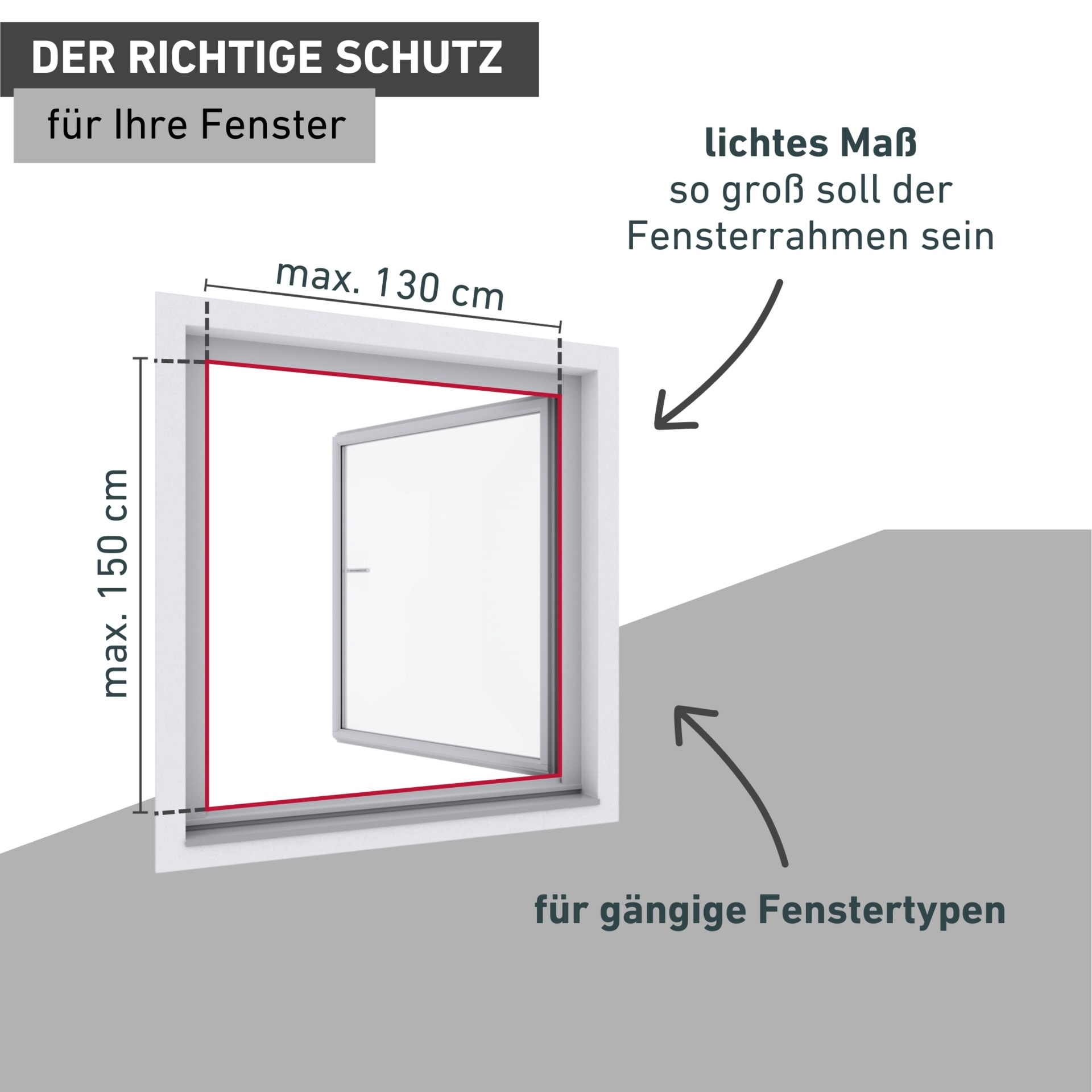 Windhager Fliegengitter-Gewebe »COOL, Sonnenschutz Fliegengitter Open-Up, einfaches Öffnen, Schließen« 1 Stk. tlg. reflektierender Insektenschutz ohne bohren, 130 x 150 cm, anthrazit