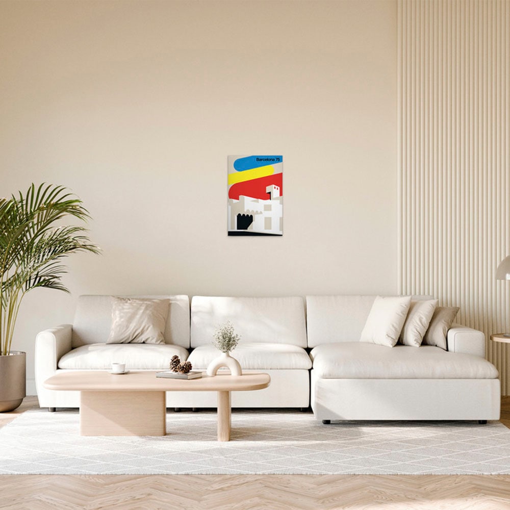 A.S. Création Leinwandbild "Barcelona75 - Wandbild Bunt Creme Schwarz Keilr günstig online kaufen