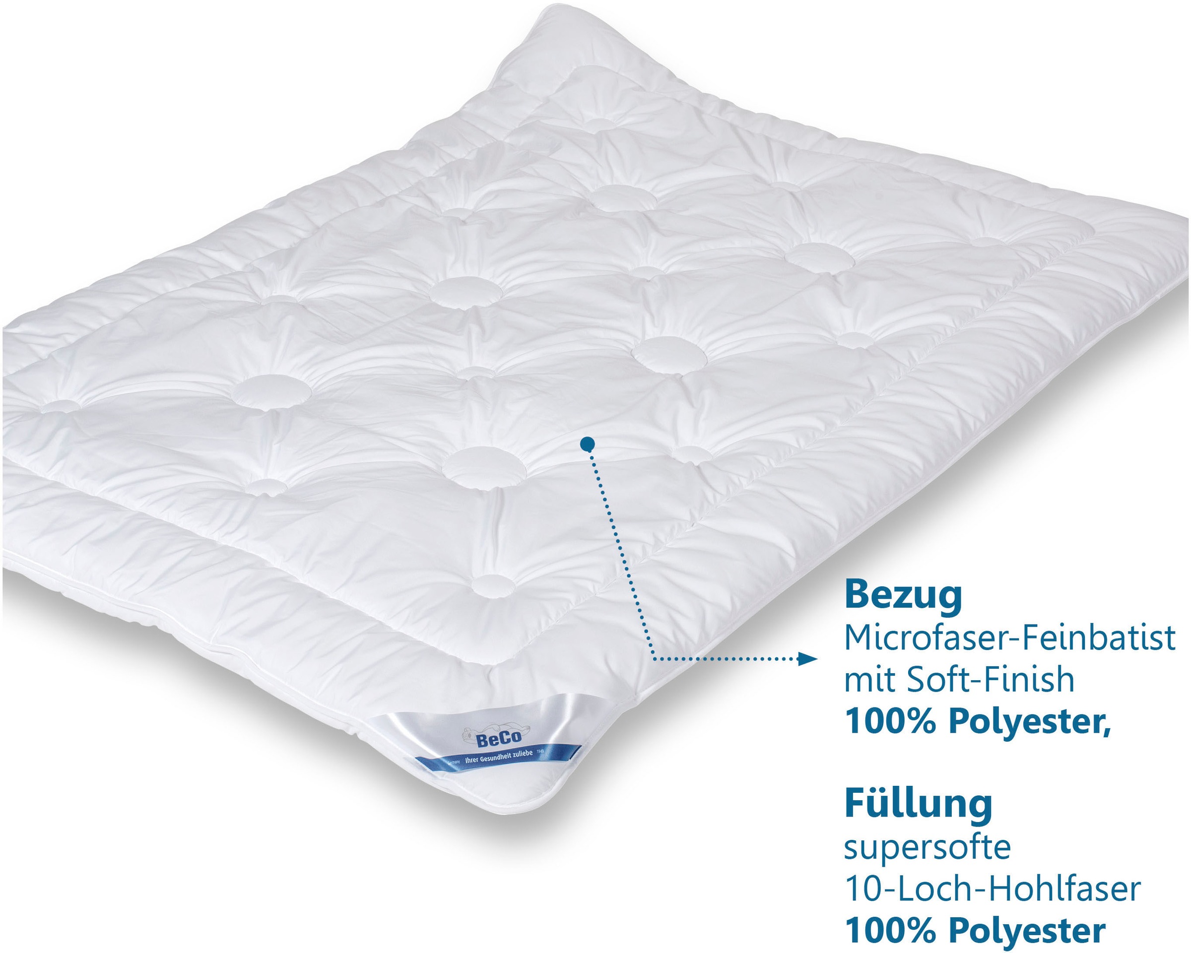 Thumbnail - Beco Microfaserbettdecke + Microfaserkissen "Royal Soft Duo, Bettdecke 135x200 & Kopfkissen 80x80 cm" 2-in-1 Wohlfühlpak...