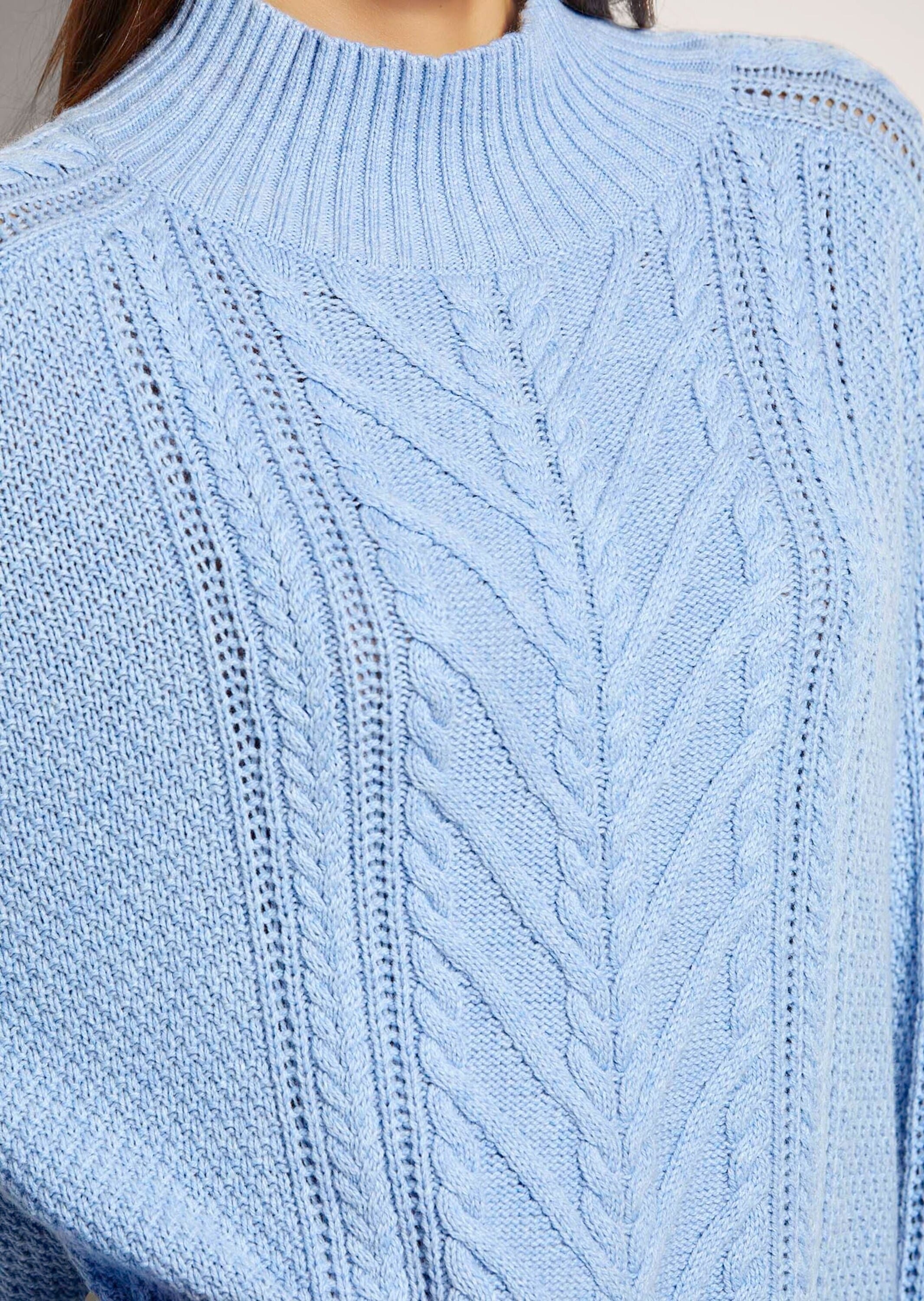 MADELEINE Longpullover »Pullover Stehkragen-Pullover mit Struktur«